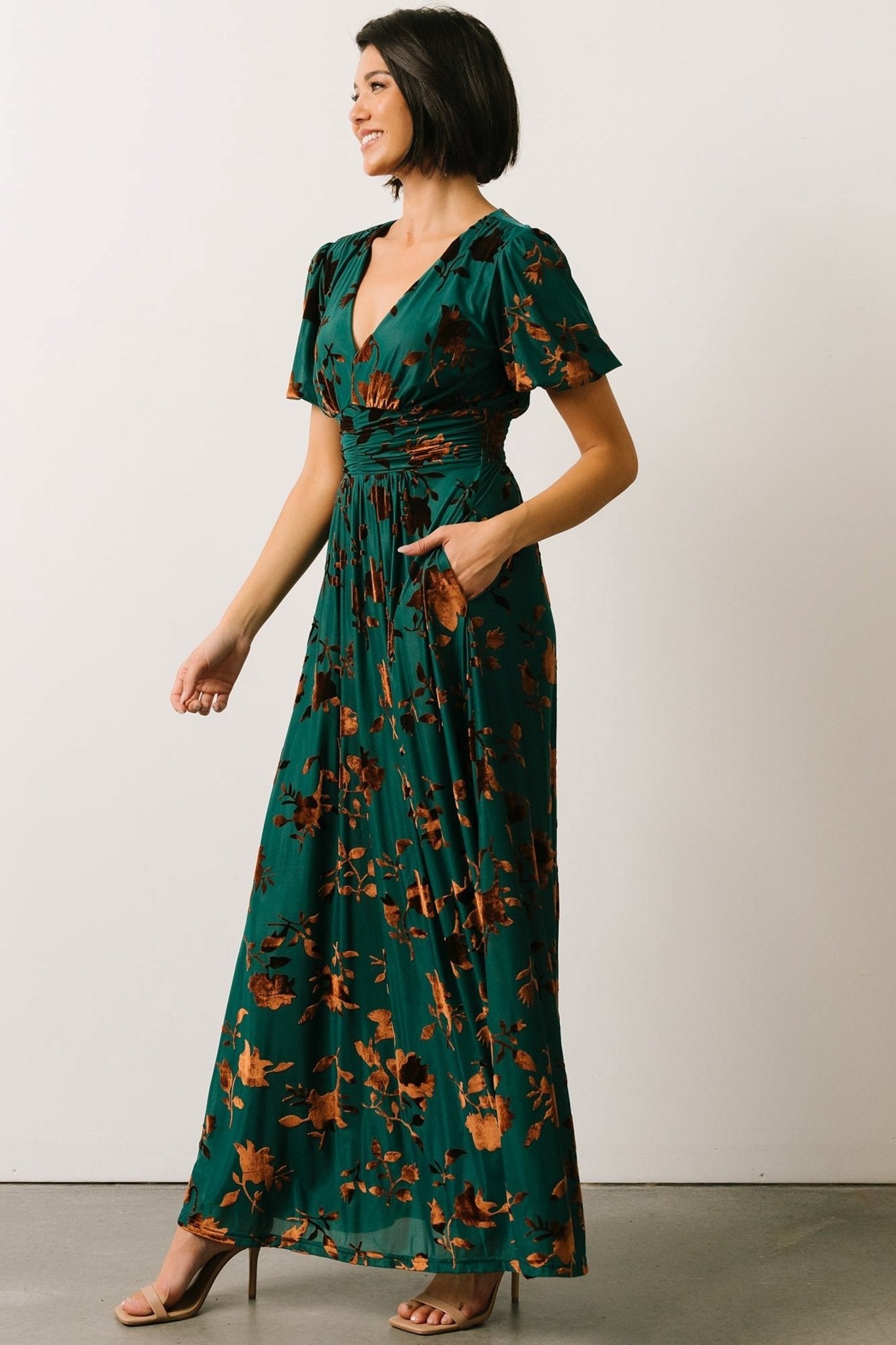 Leslie Velvet Maxi Dress | Bronze + Jade Best Pices Cheap Pice