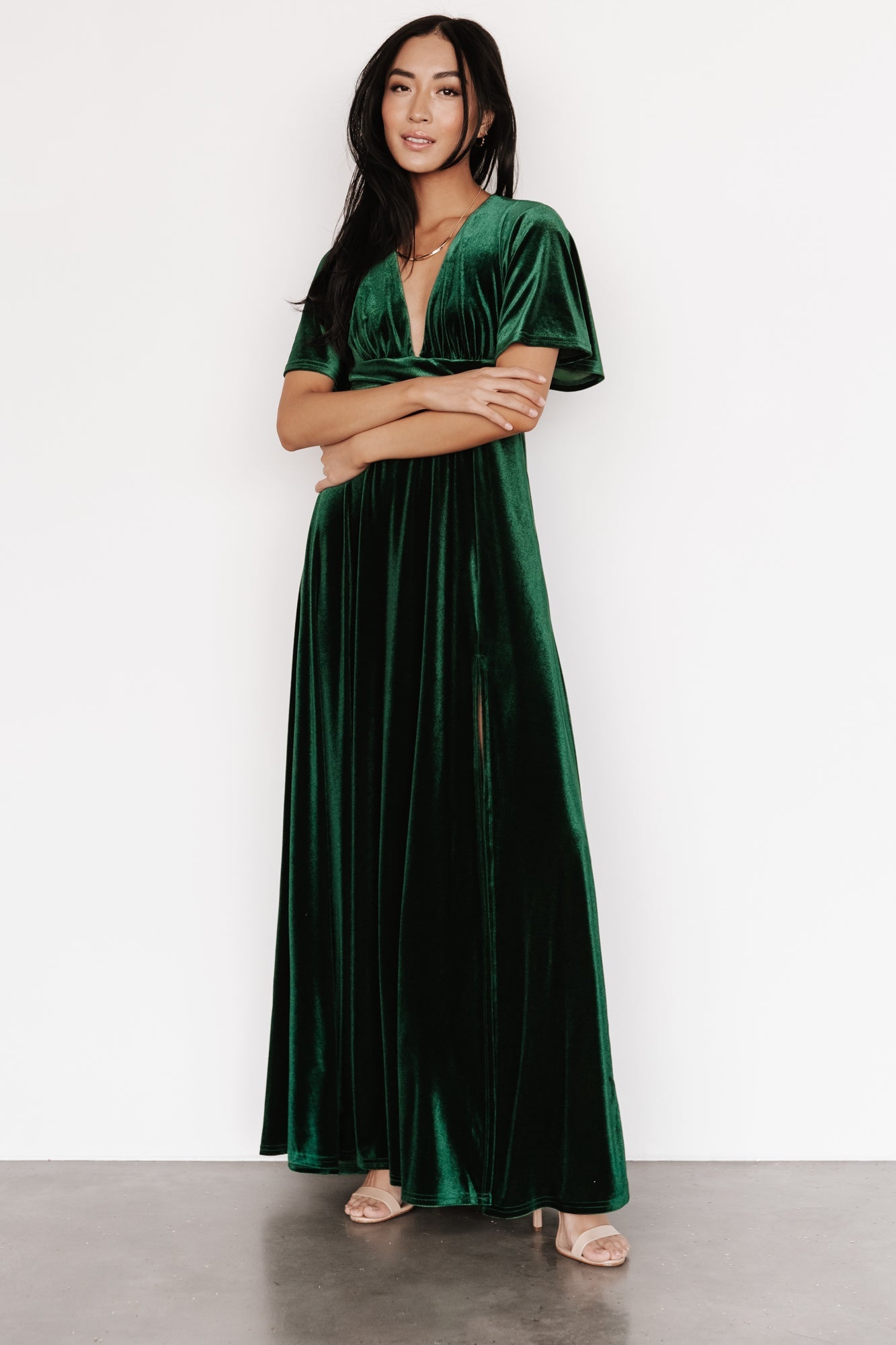 Berenice Velvet Maxi Dress | Emerald Discount Shop Offer