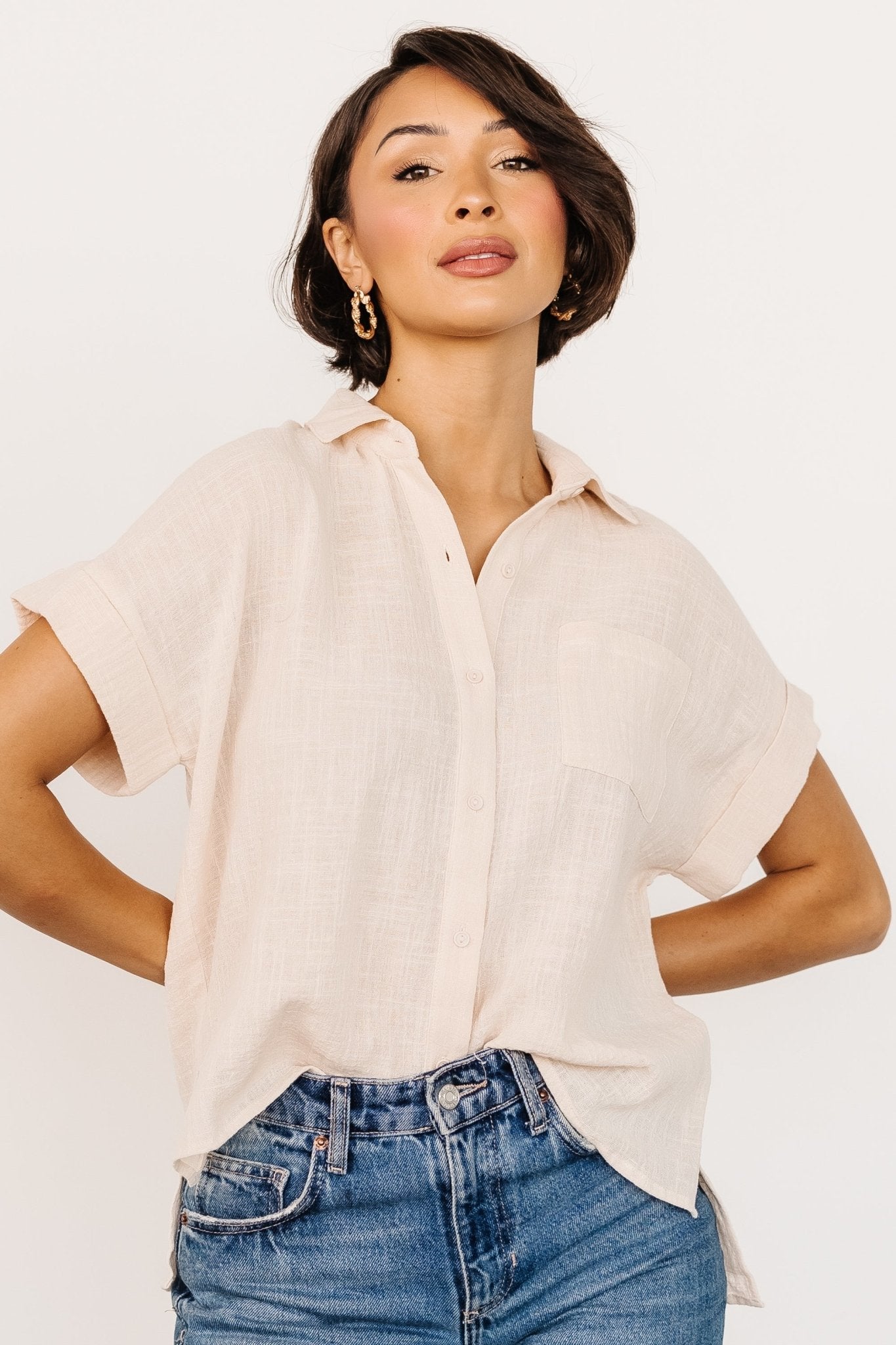 Hammond Short Sleeve Top | Natural Outlet Factory Outlet