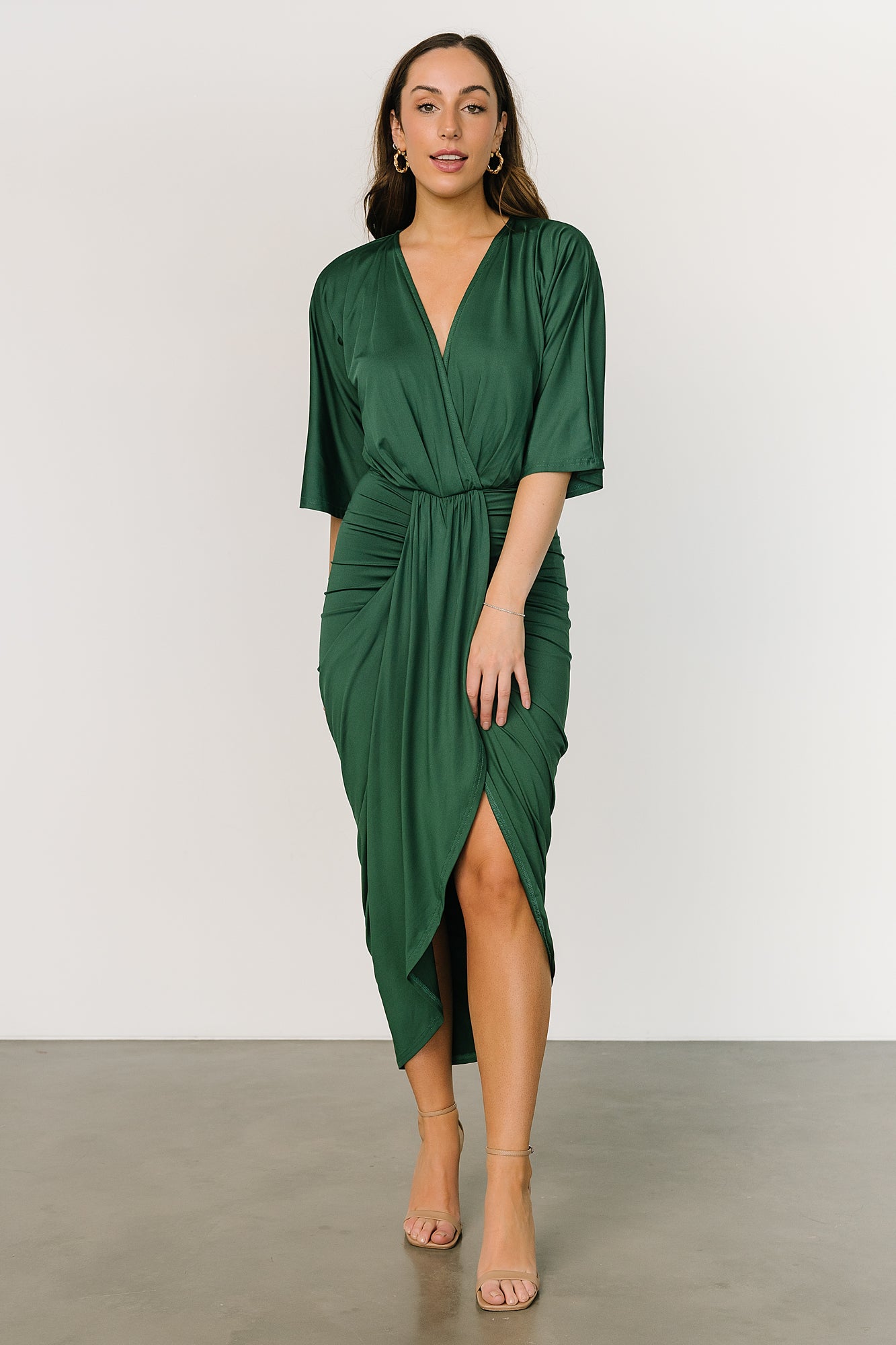 Mimi Midi Dress | Hunter Green Fast Delivery Online