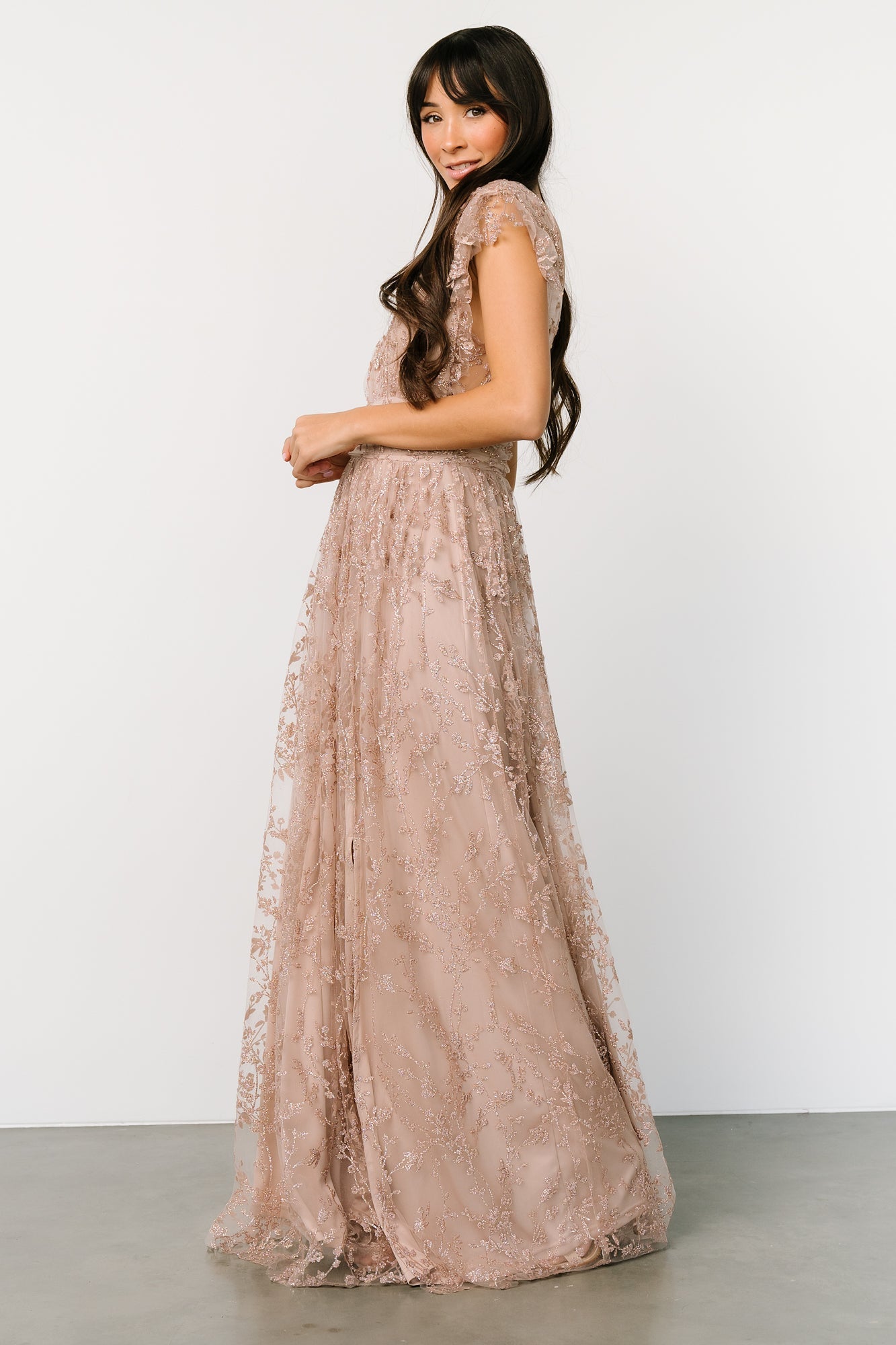 Arlene Shimmer Gown | Nude Rose Pre Order