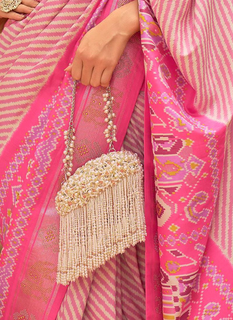 Pastel Pink Pure Silk Patola Saree Clearance Deals