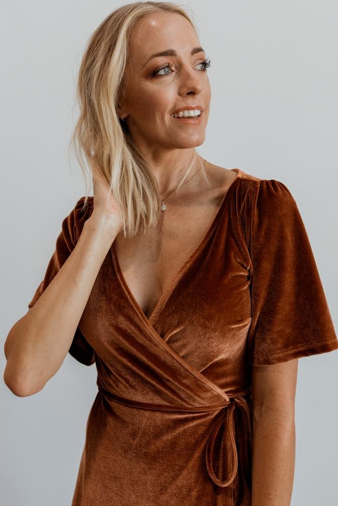 Meghan Velvet Wrap Maxi Dress | Spice Fashion Style For Sale