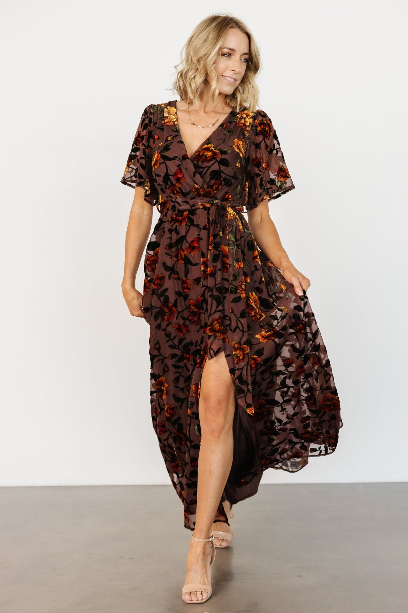 Uma Velvet Maxi Dress | Clove + Amber Floral Free Shipping Footlocker Finishline