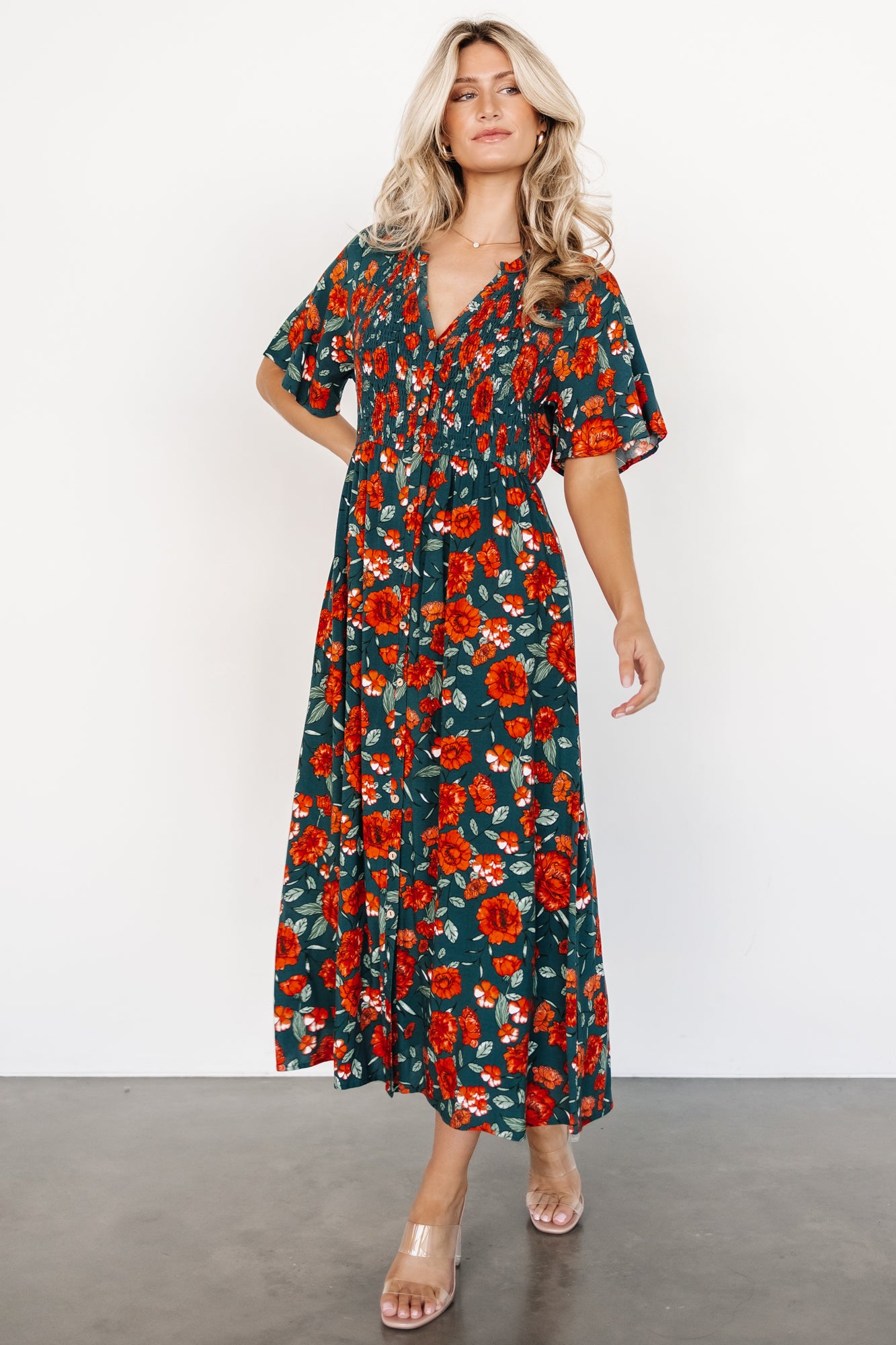 Botega Midi Dress | Jade Multi Floral Purchase Sale Online