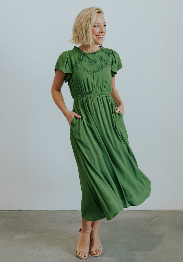 Prestyn Midi Dress | Green Manchester For Sale