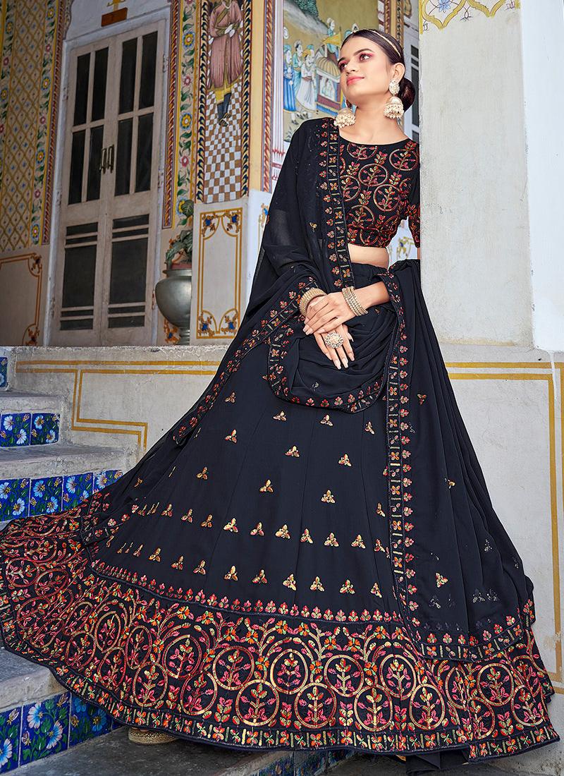 Heavy Sequins Blouse With Navy Blue Lehenga In China Cheap Online