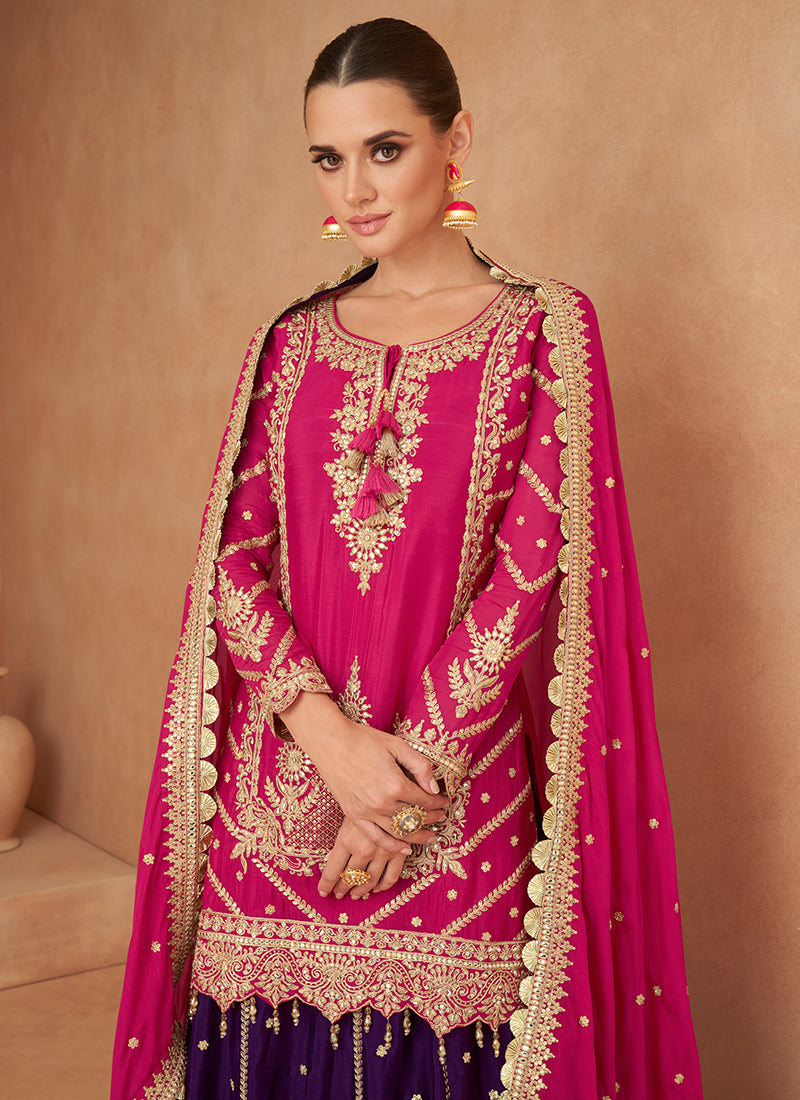 Vibrant and Extraordinary Heavy Embroidered Palazzo Suits Clearance Largest Supplier