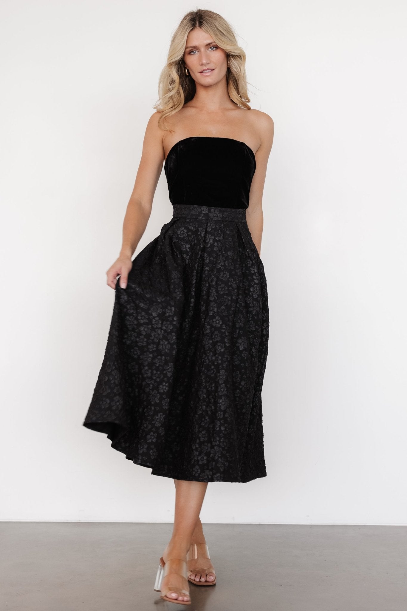 Sila Strapless Dress | Black Low Cost For Sale