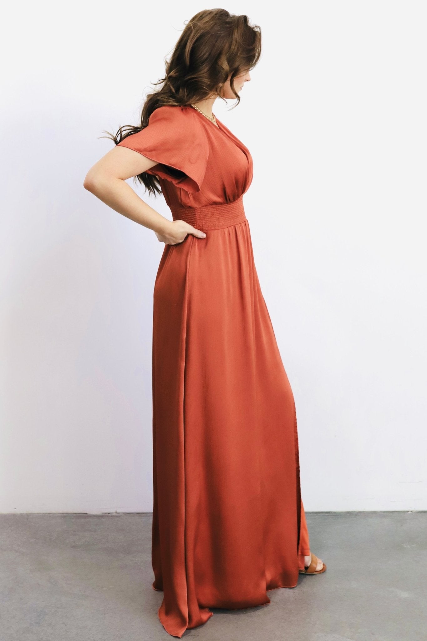 Prague Satin Maxi Dress | Rust With Paypal Sale Online