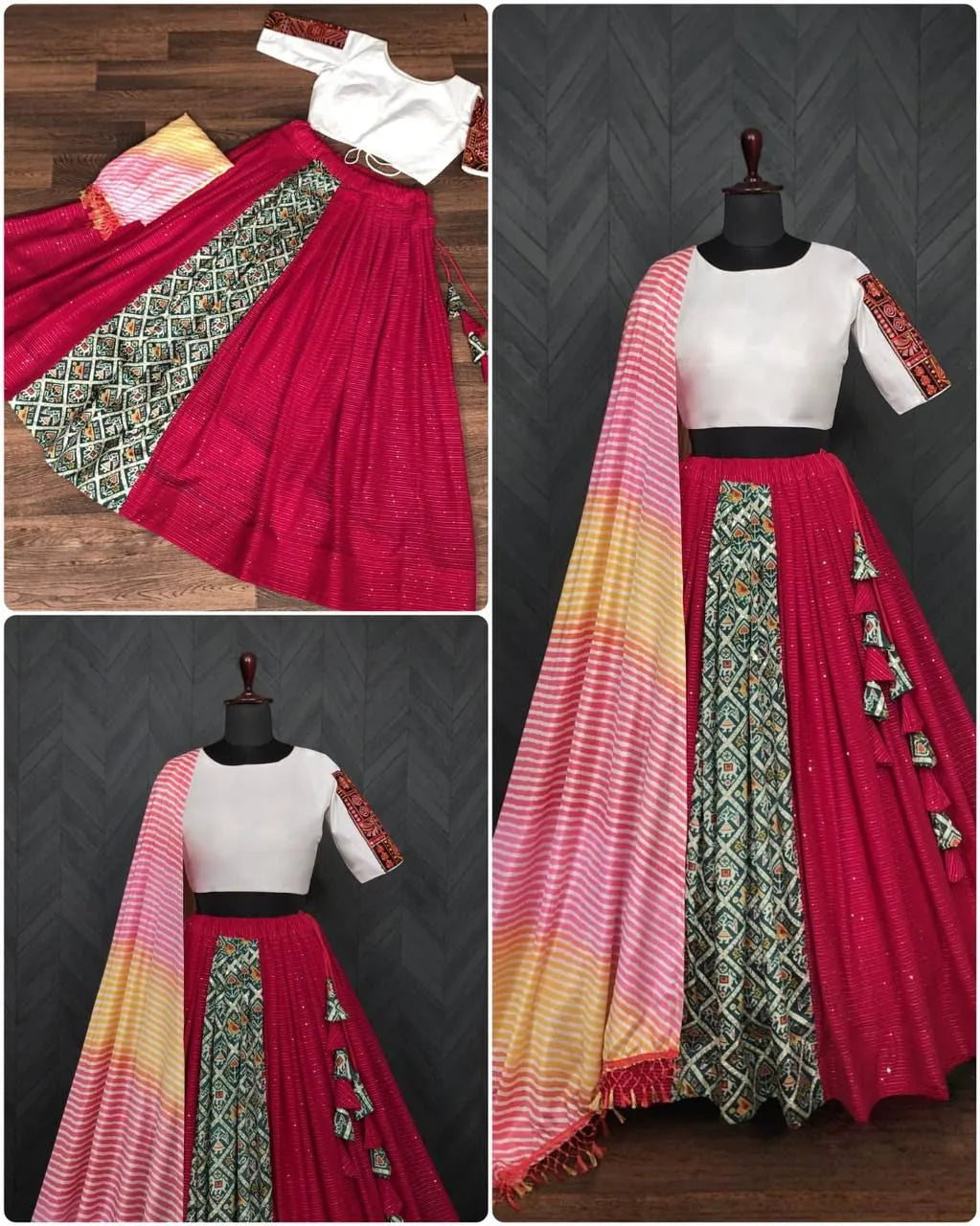 Navratri Wear Viscous Position Printed Lehenga Choli Set Authentic For Sale