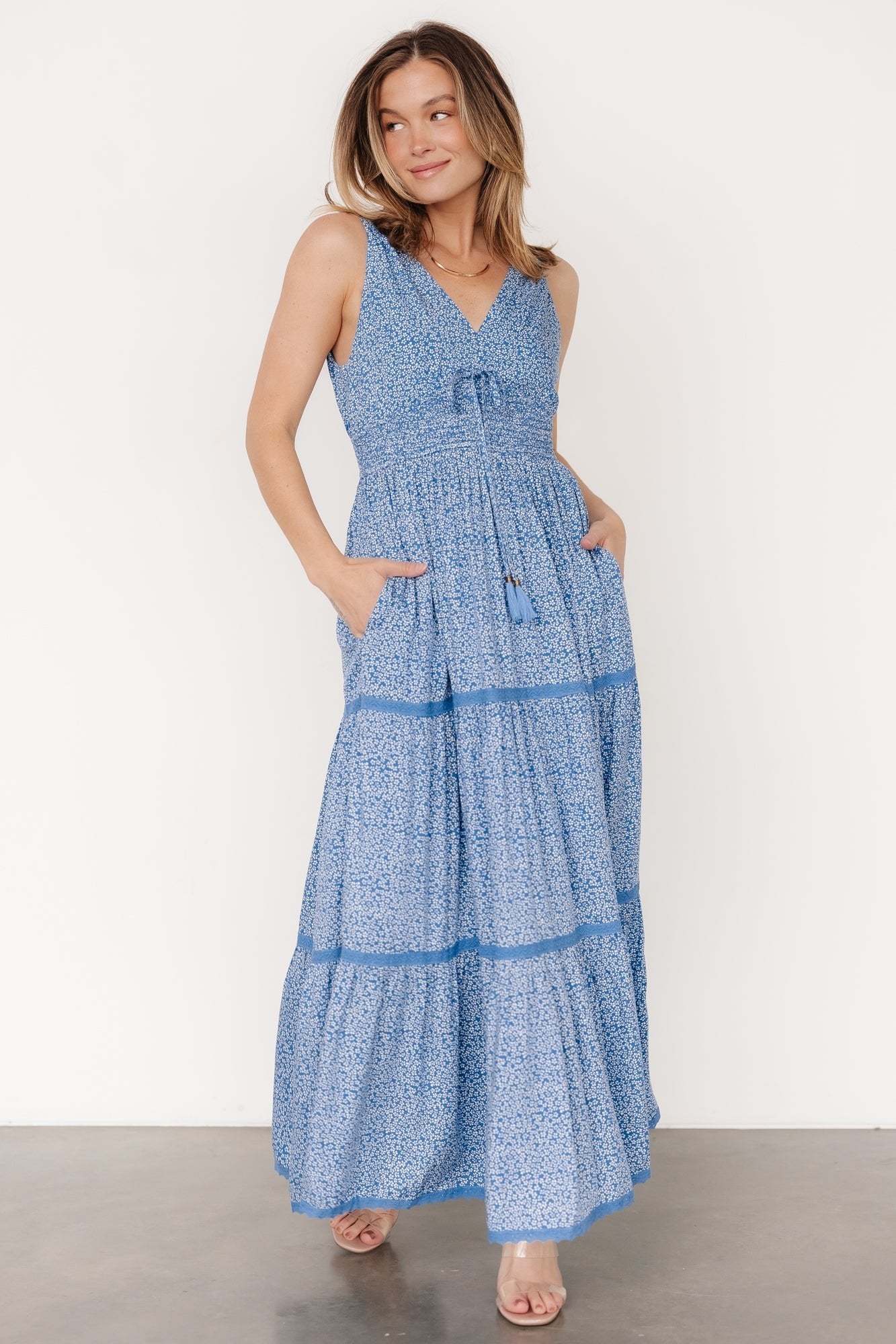 Lauren Maxi Dress | Blue Floral Discount Wholesale