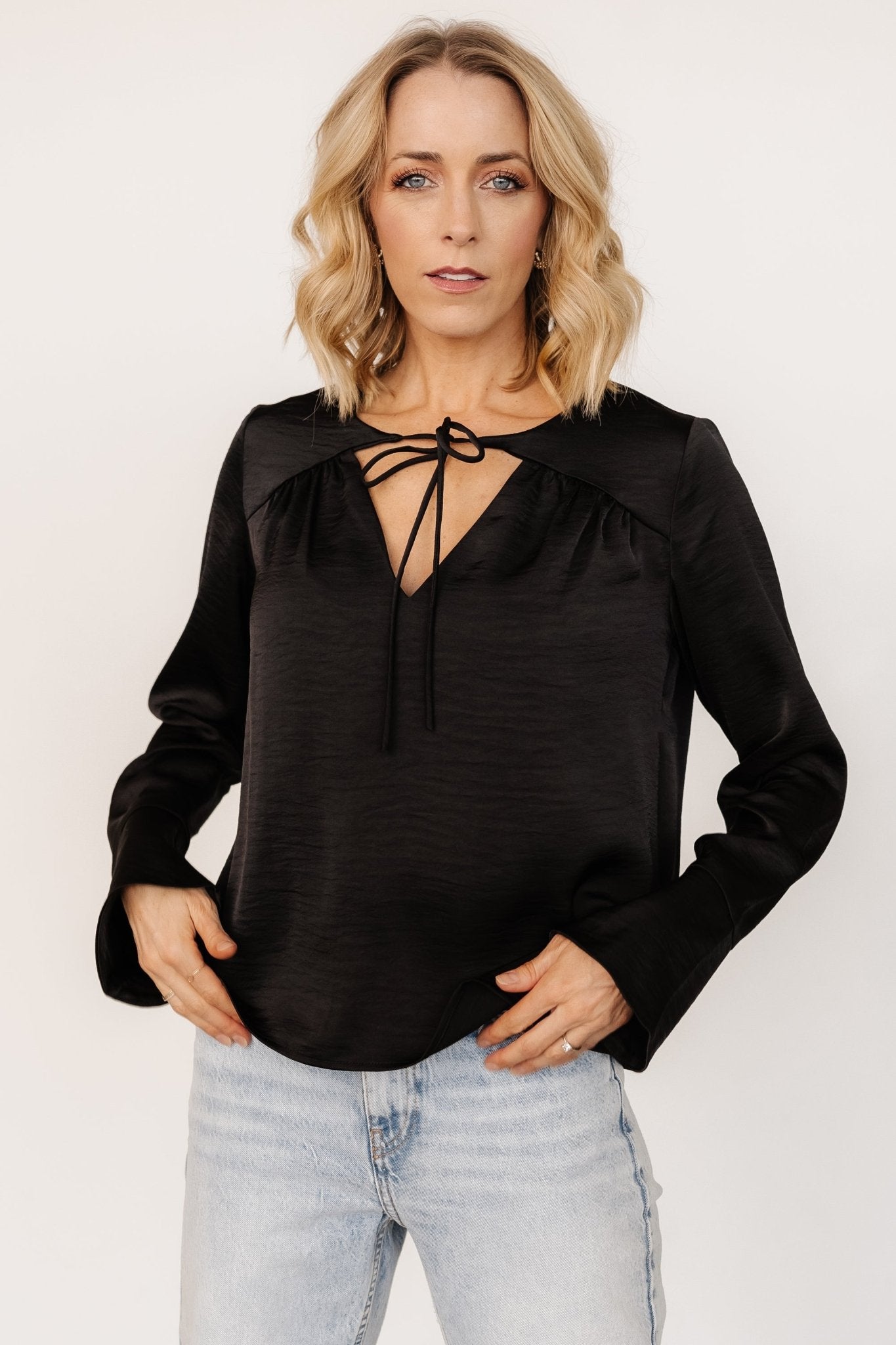 Westminster Satin Top | Black Fashion Style For Sale