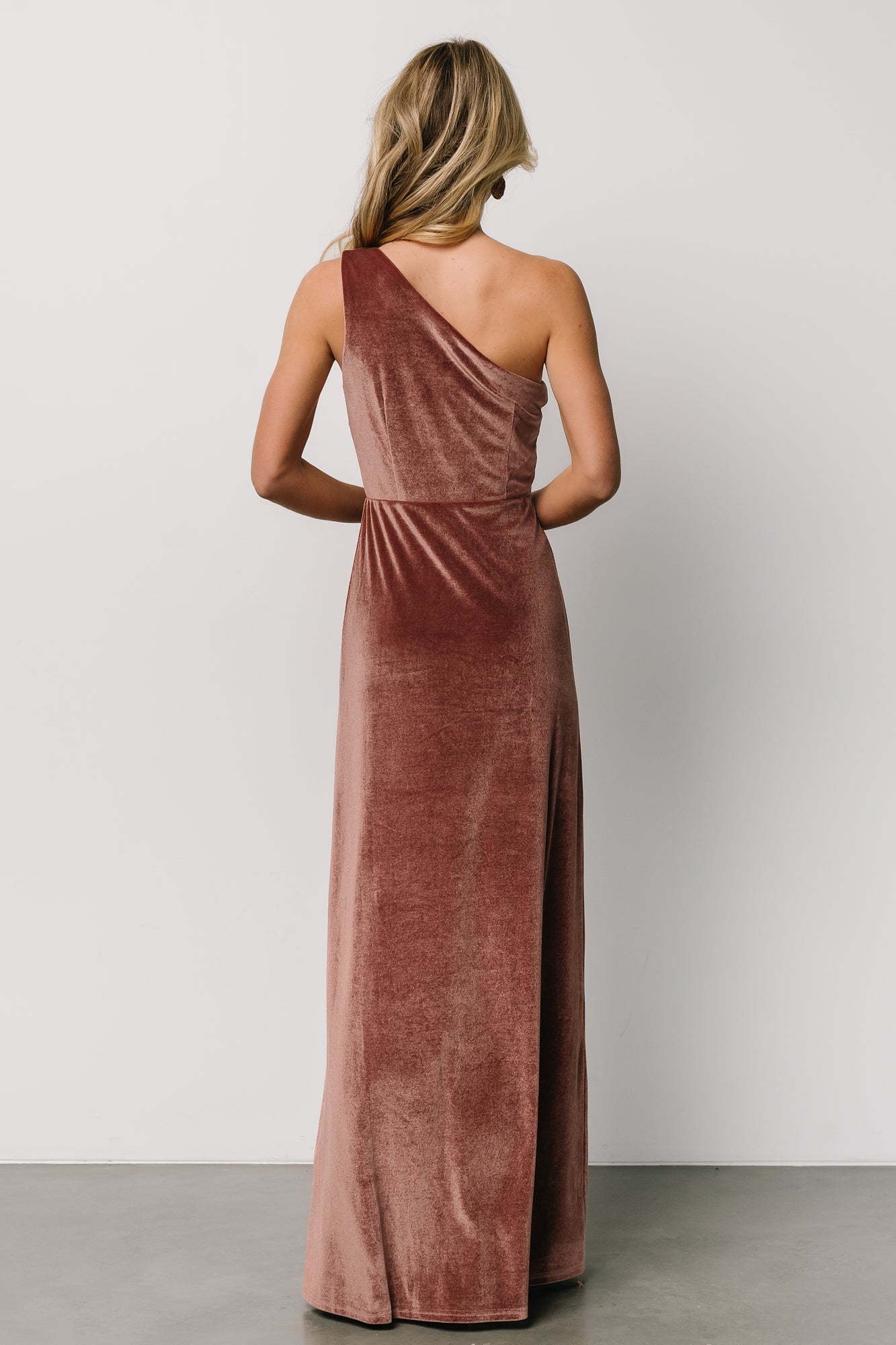 Tatiana Velvet One Shoulder Maxi Dress | Rose Cheap Sale Free Shipping