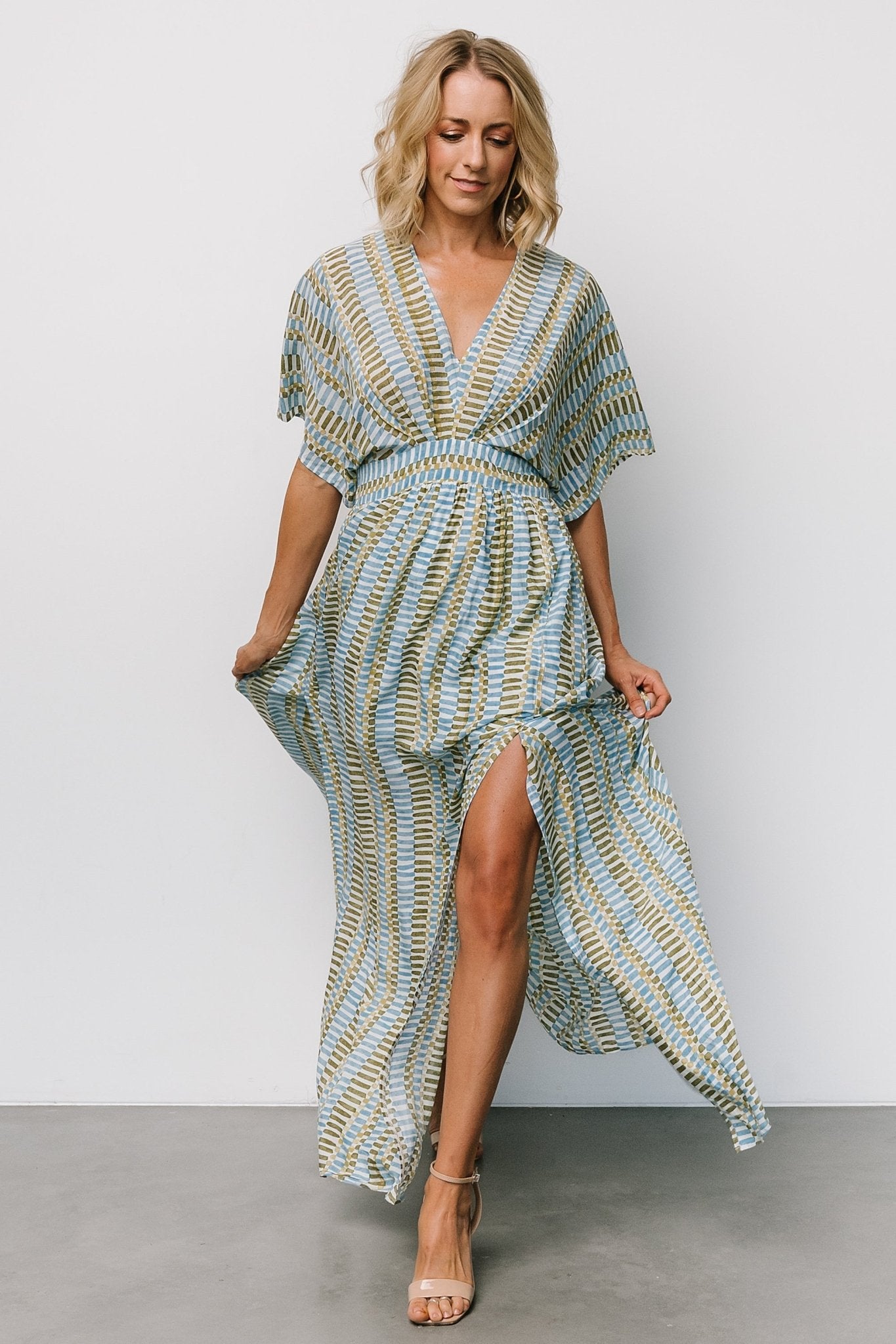 Mylis Kimono Dress | Blue + Green Print Buy Cheap Outlet Locations