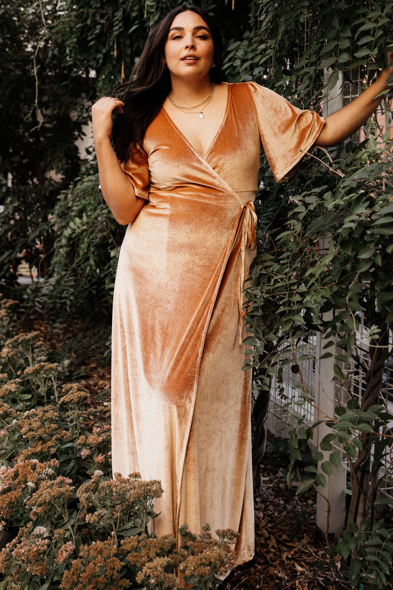 Meghan Velvet Wrap Maxi Dress | Golden Hour Browse For Sale