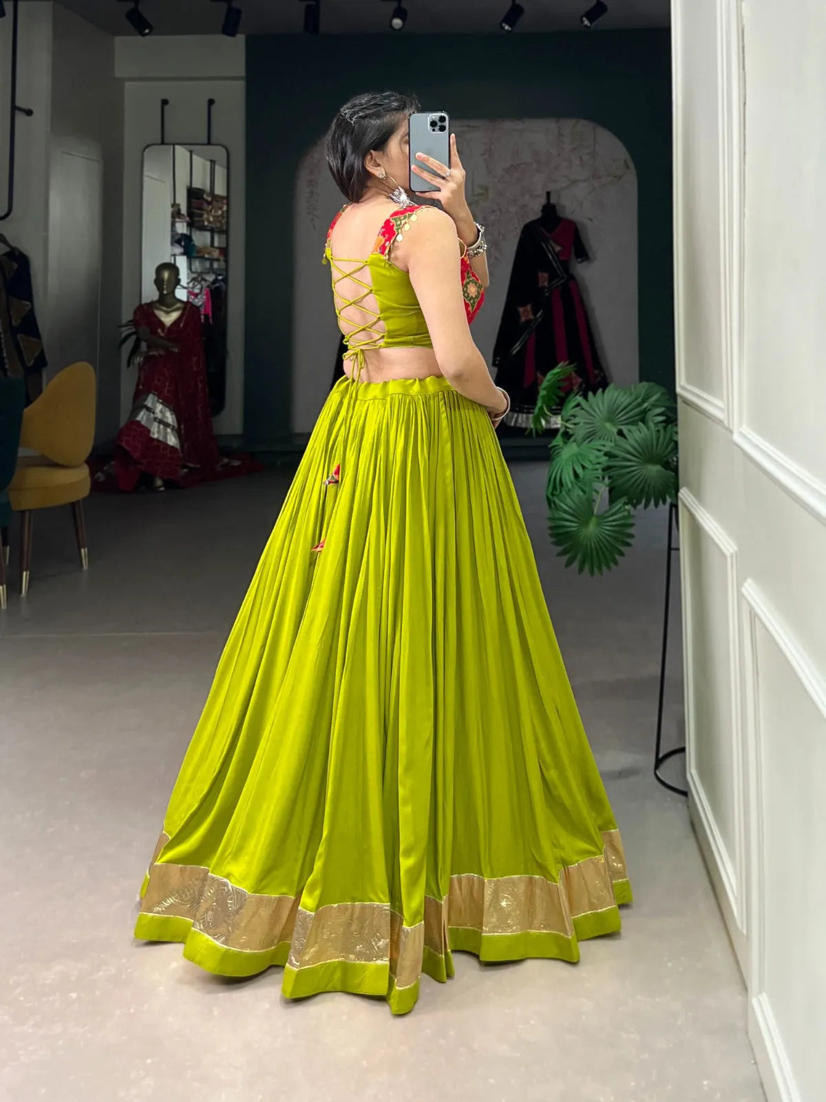 Enchanting Pure Rayon Embbosed Design Lehenga Choli Low Shipping Fee Online