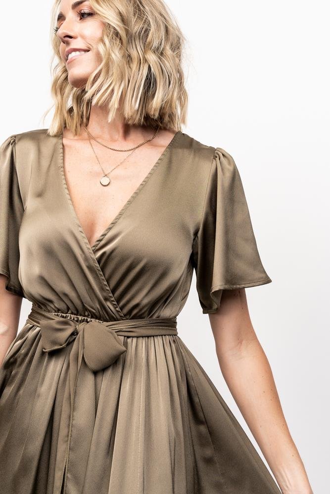 Sicily Satin Maxi Dress | Olive Clearance Shop