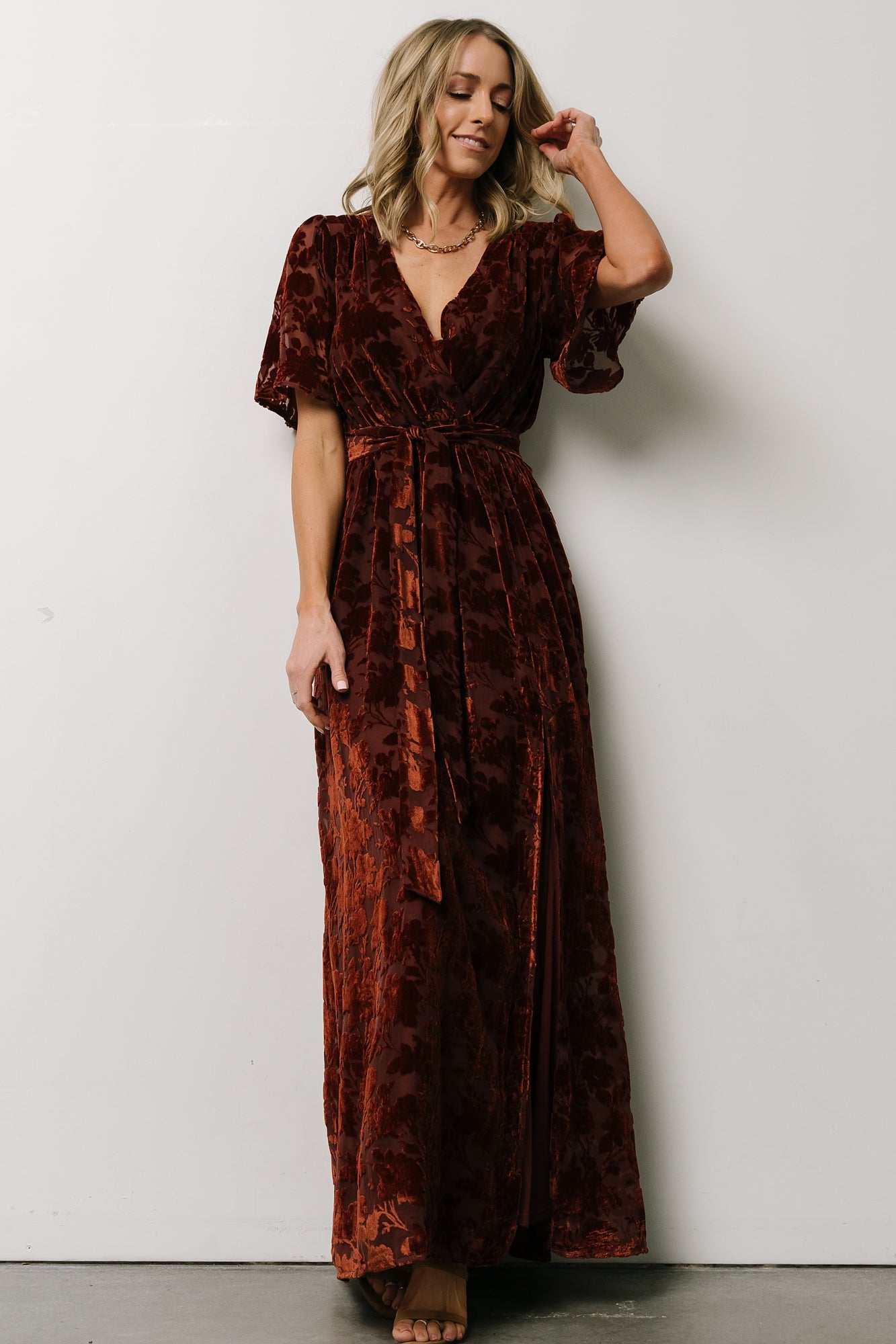 Uma Velvet Maxi Dress | Copper Floral Shop Offer Cheap Online