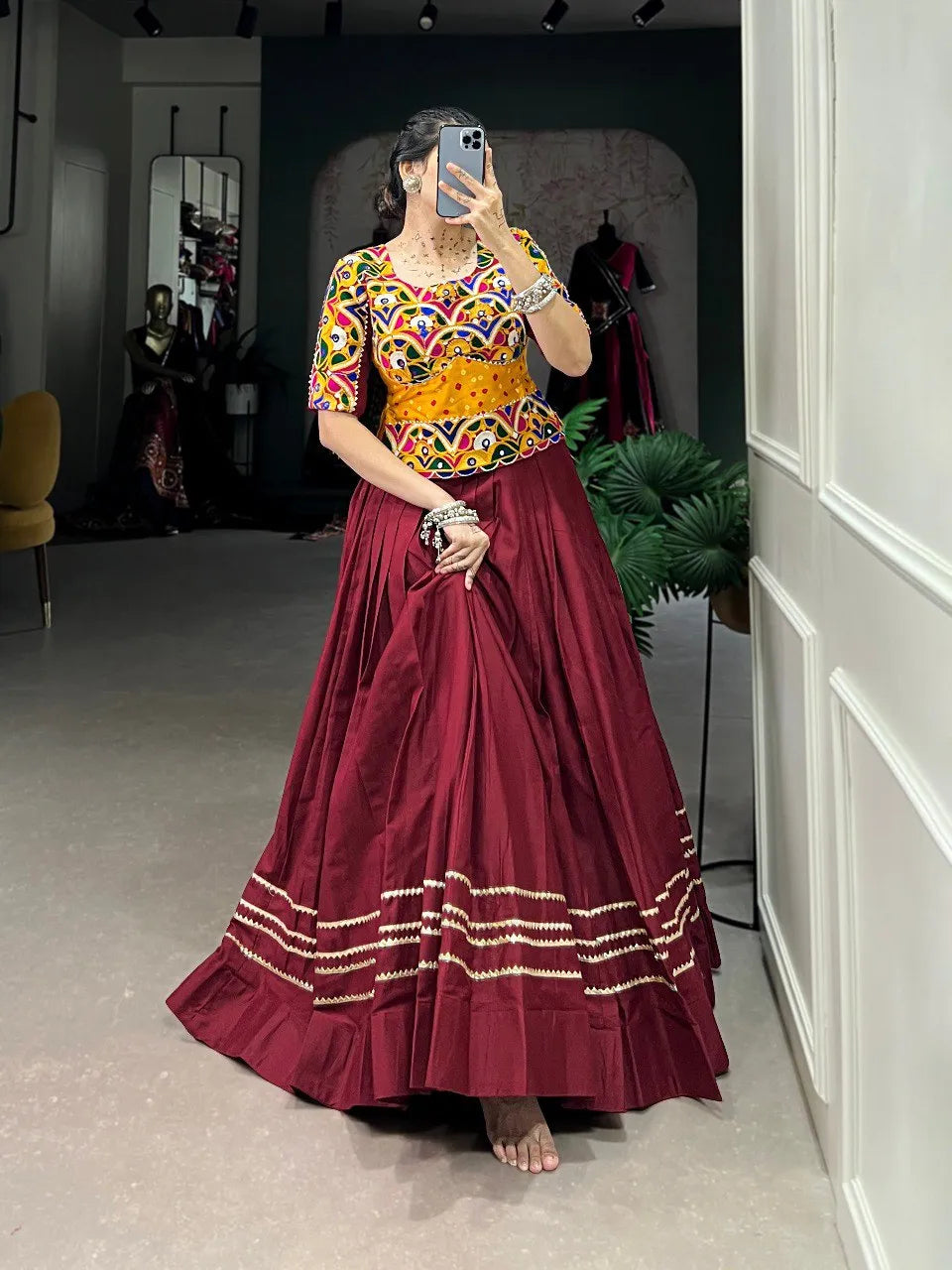 Vibrant and Modern Cotton Lehenga Choli Sale Fake