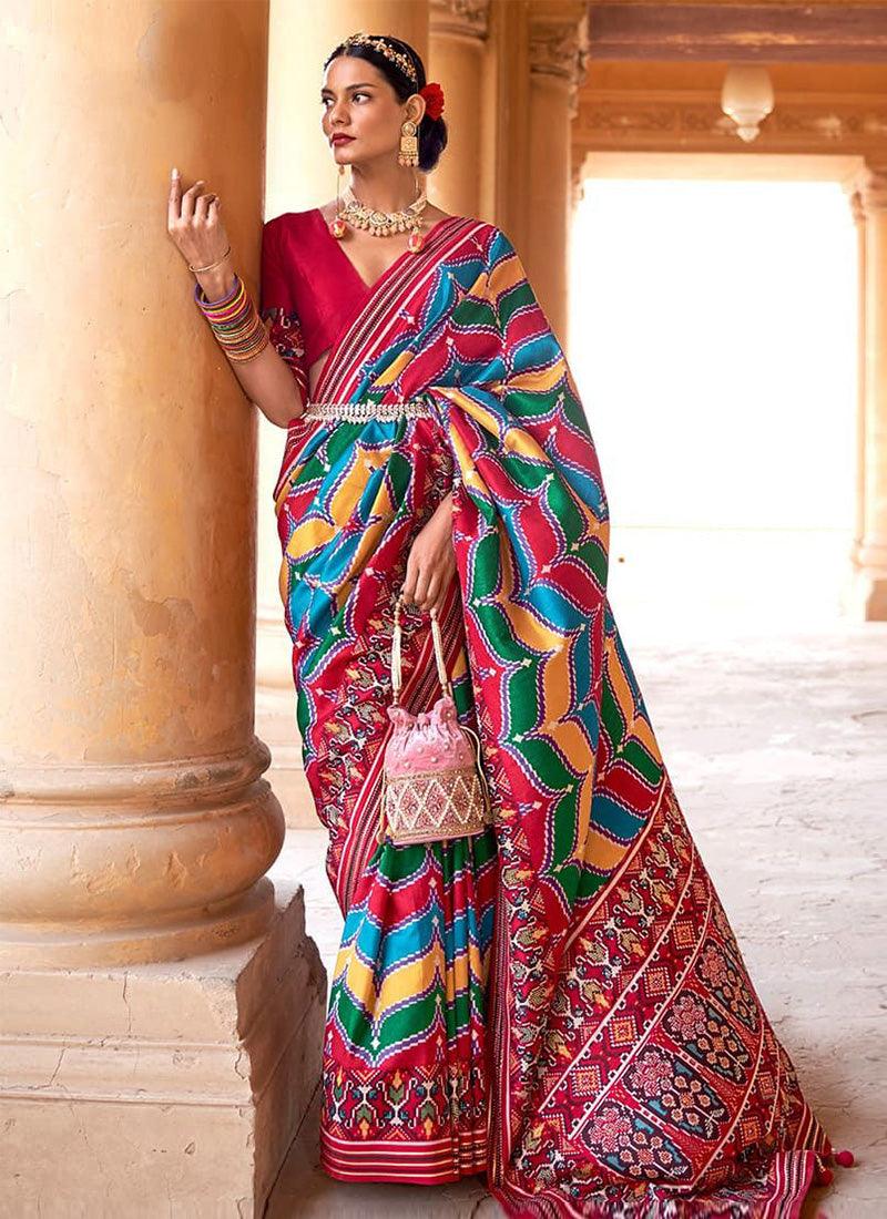 Mesmerizing Multi Color Silk Base Swarovski Work Printed Saree Discount Countdown Package