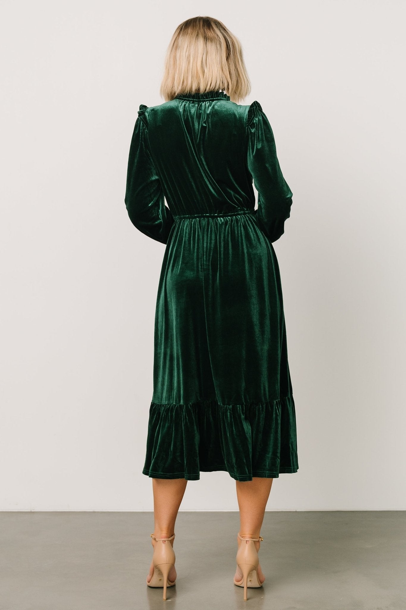 Amadora Velvet Dress | Green Discount Collections