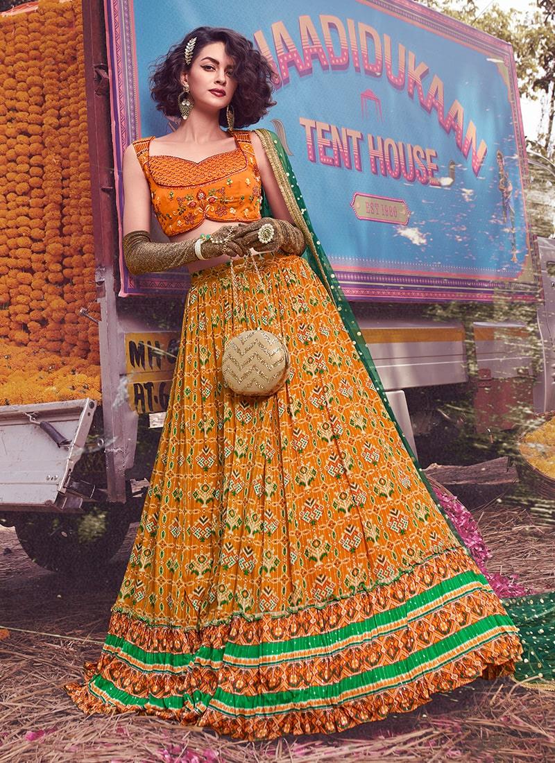 Hand Work Blouse With Mustard Crush Lehenga Pay With Visa Cheap Online