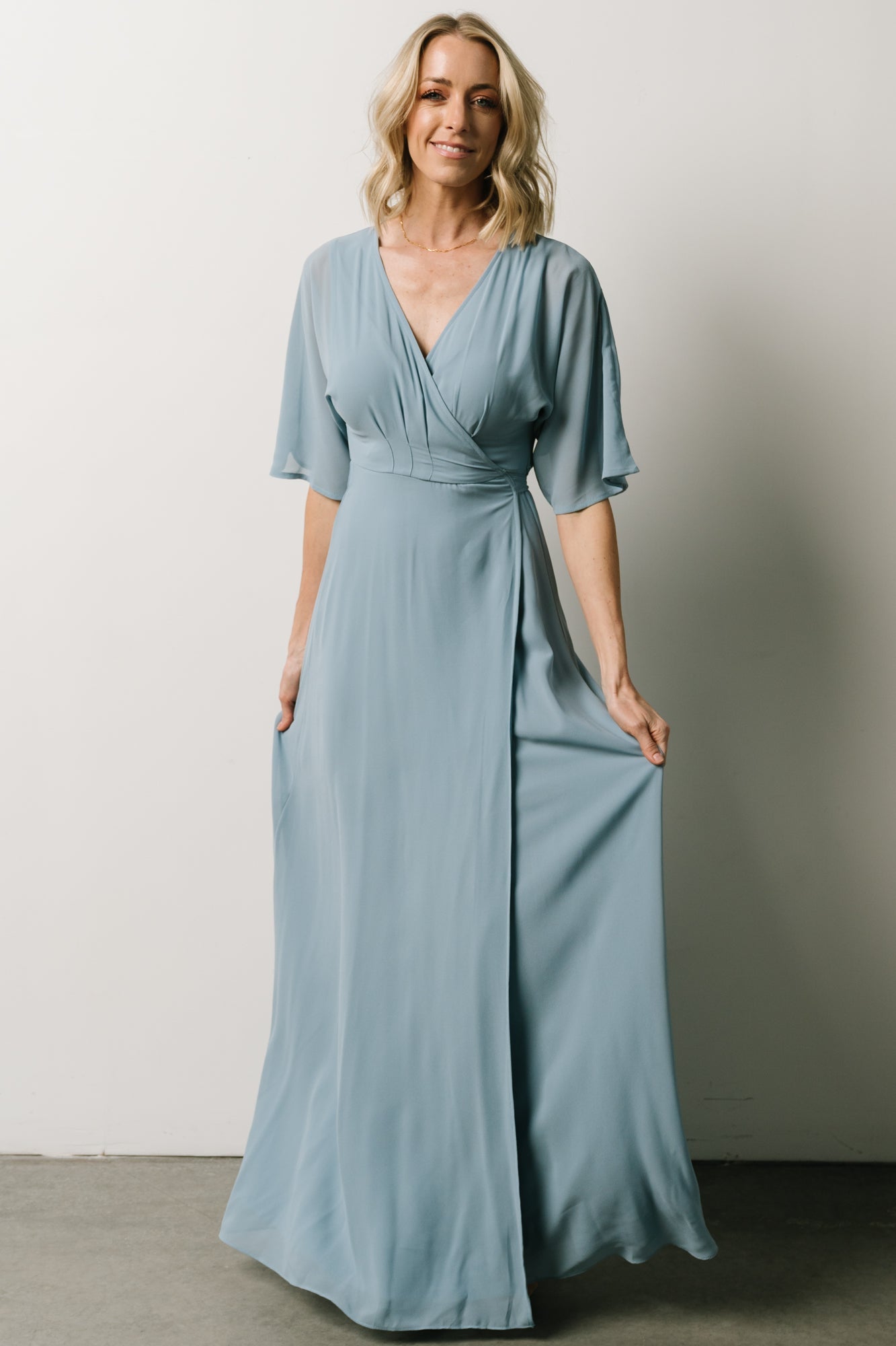 Lilly Wrap Maxi Dress | Dusty Blue Shop For