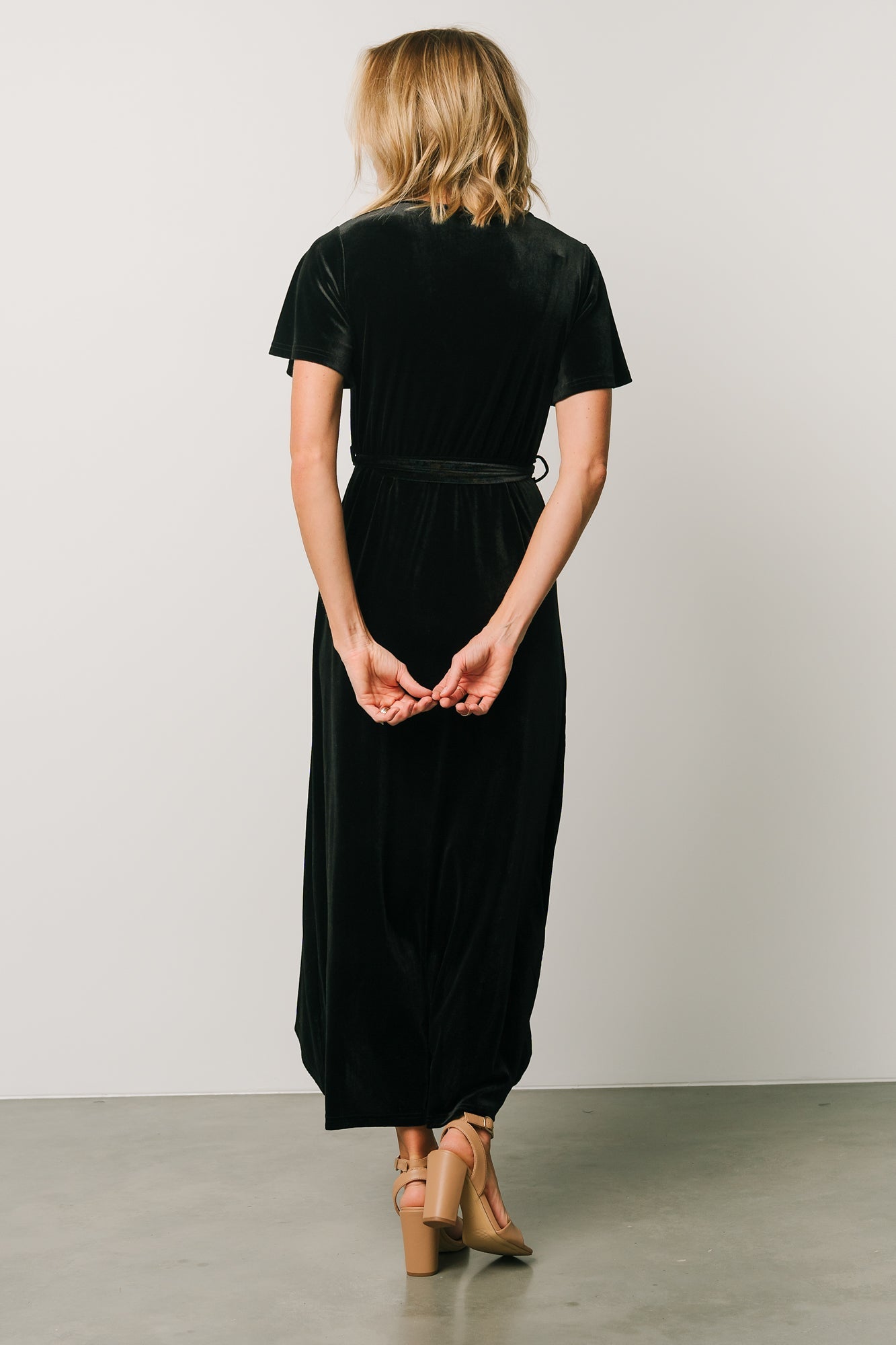 Nadine Velvet Midi Dress | Black Buy Cheap Clearance