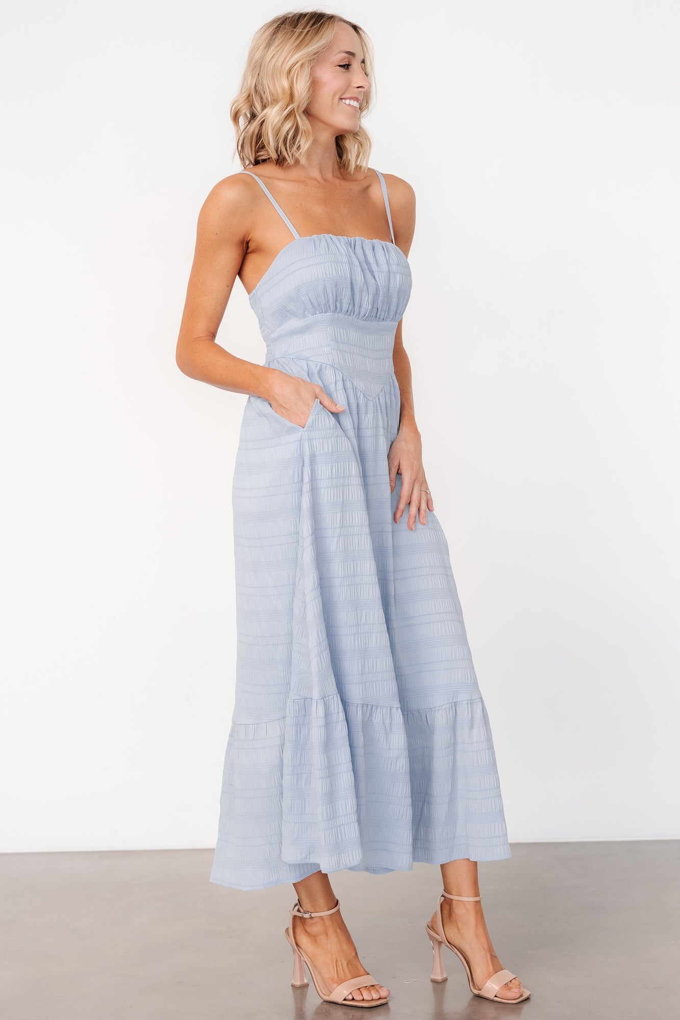 Mikayla Textured Tank Dress | Light Blue Sale New Styles