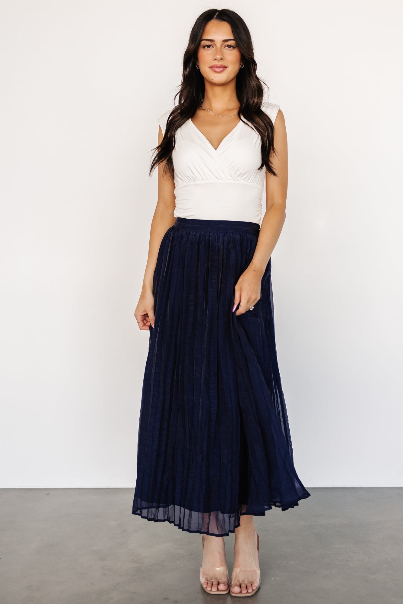 Cyra Midi Skirt | Navy Newest Online