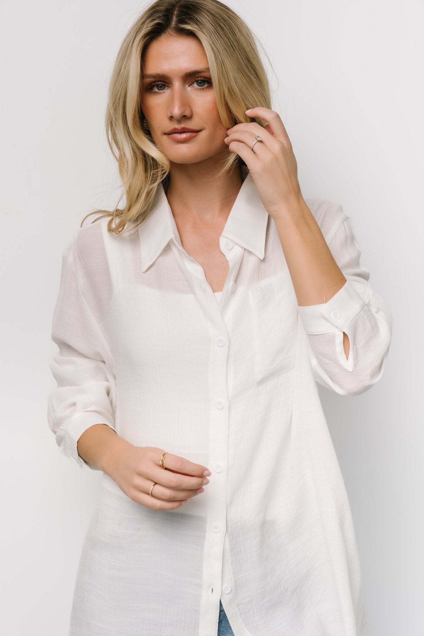 Breck Button Up Top | Off White Free Shipping Get Authentic