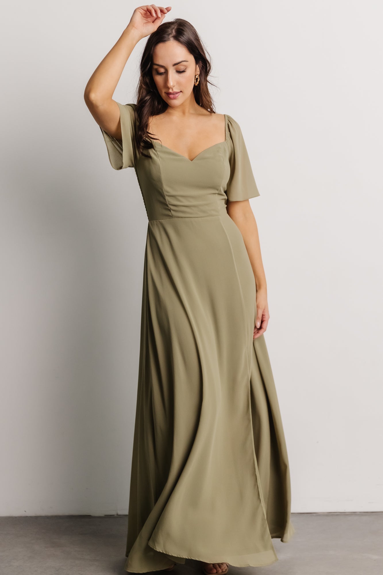 Sierra Sweetheart Maxi Dress | Dusty Olive Sale Supply