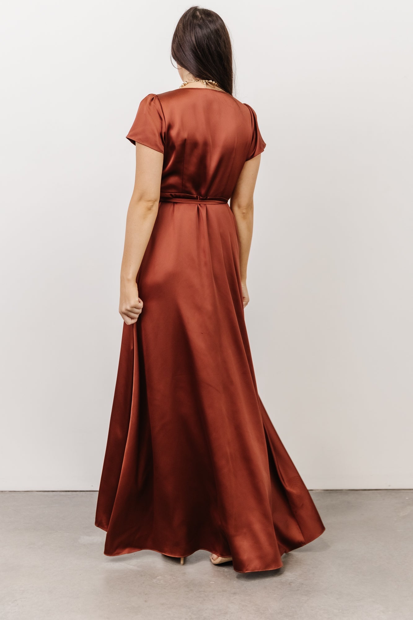 Krystal Satin Wrap Gown | Cinnamon Largest Supplier Online