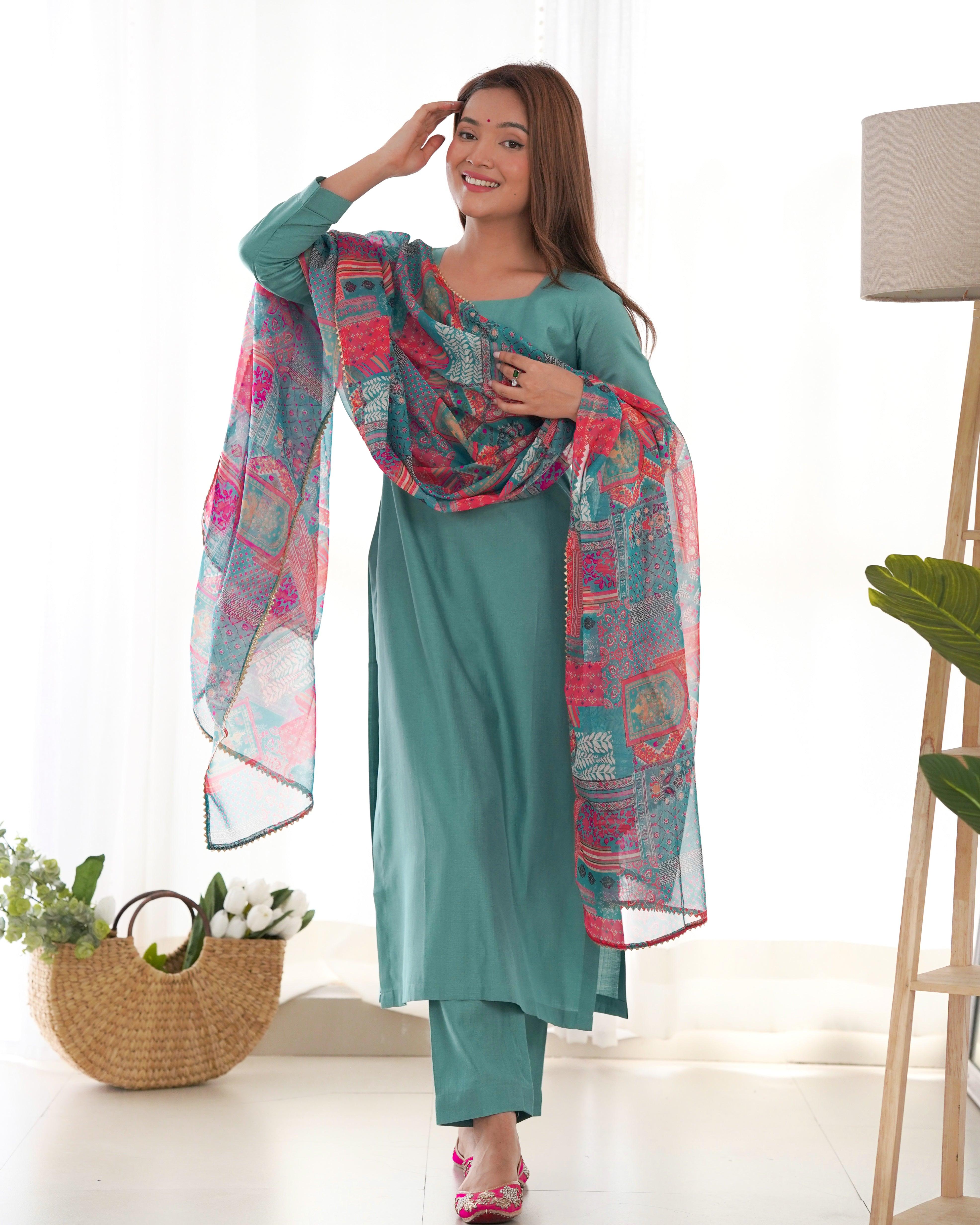 Amazing Pure Viscous Straight Kutta Pant Suit Exclusive Online