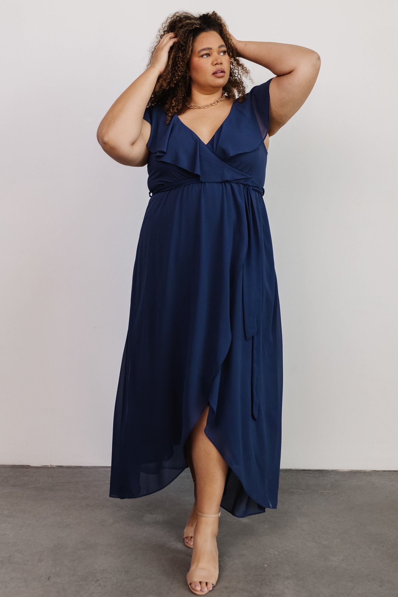 Katya Ruffle Maxi Dress | Navy Clearance Limited Edition