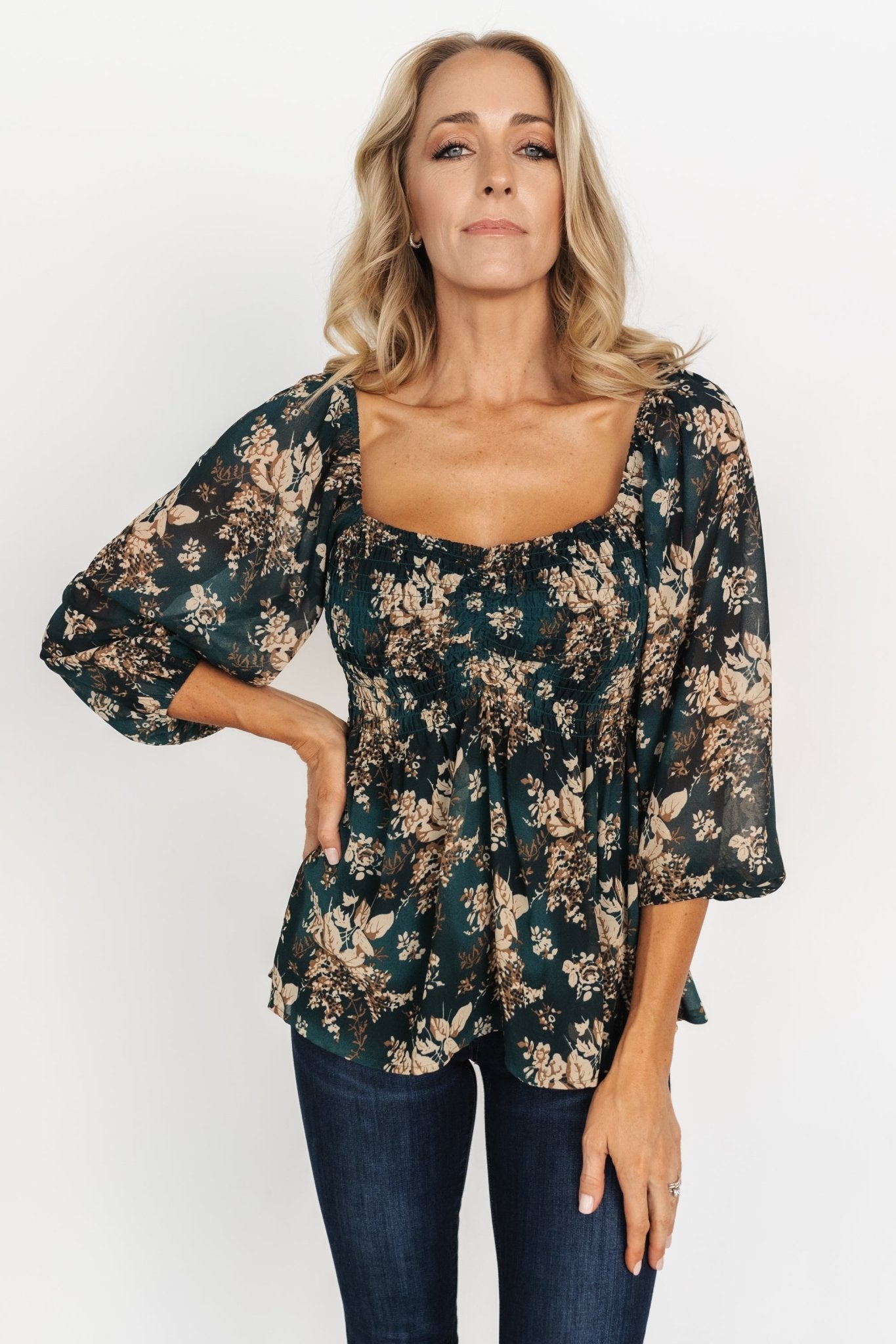 Fenna Smocked Top | Topaz Floral Classic Cheap Pice