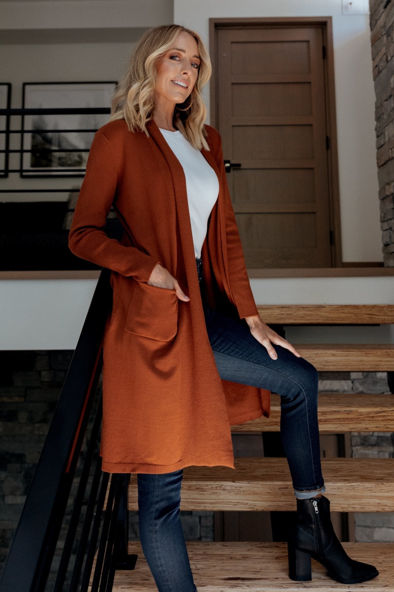 Central Park Cardigan | Rust Low Cost Cheap Pice