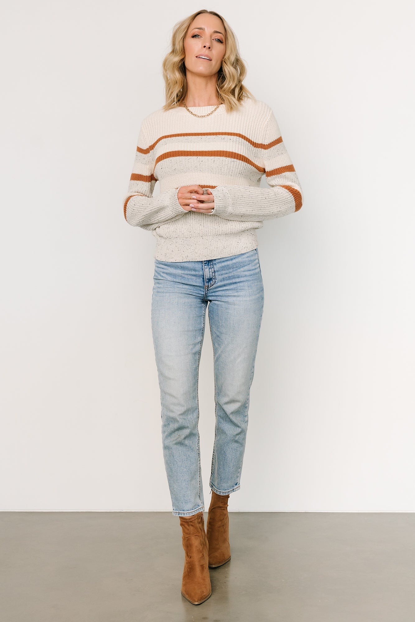 Peyton Striped Sweater | Cream + Camel For Cheap Sale Online