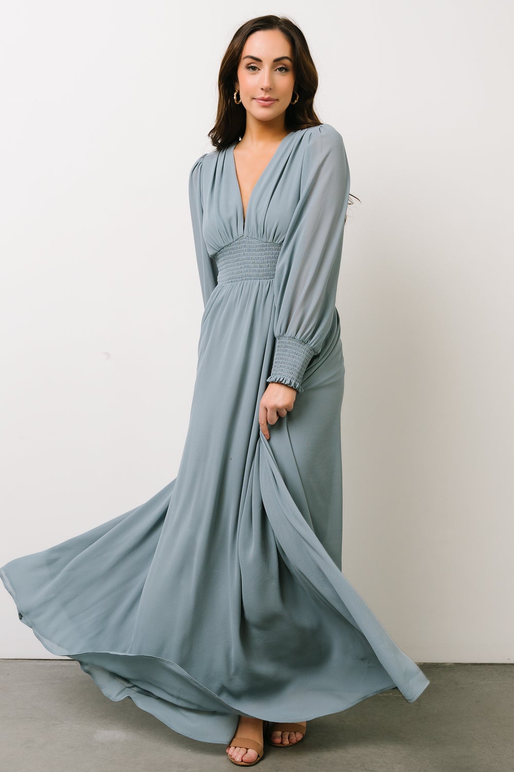 Olivia Maxi Dress | Dusty Blue Affordable Online