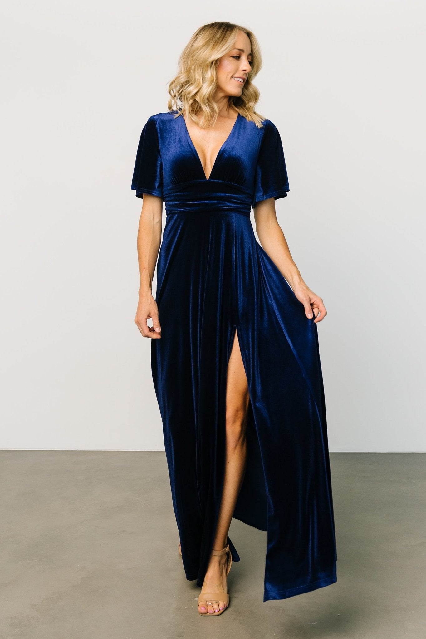 Berenice Velvet Maxi Dress | Navy Discount Wiki