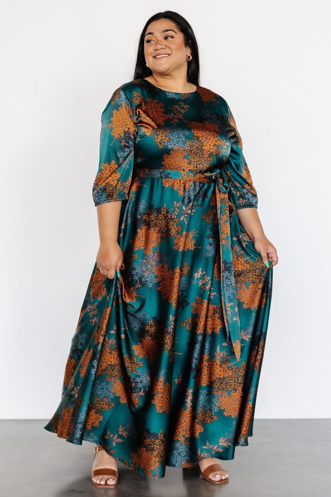 Paula Satin Maxi Dress | Jade Multi Store Sale Online