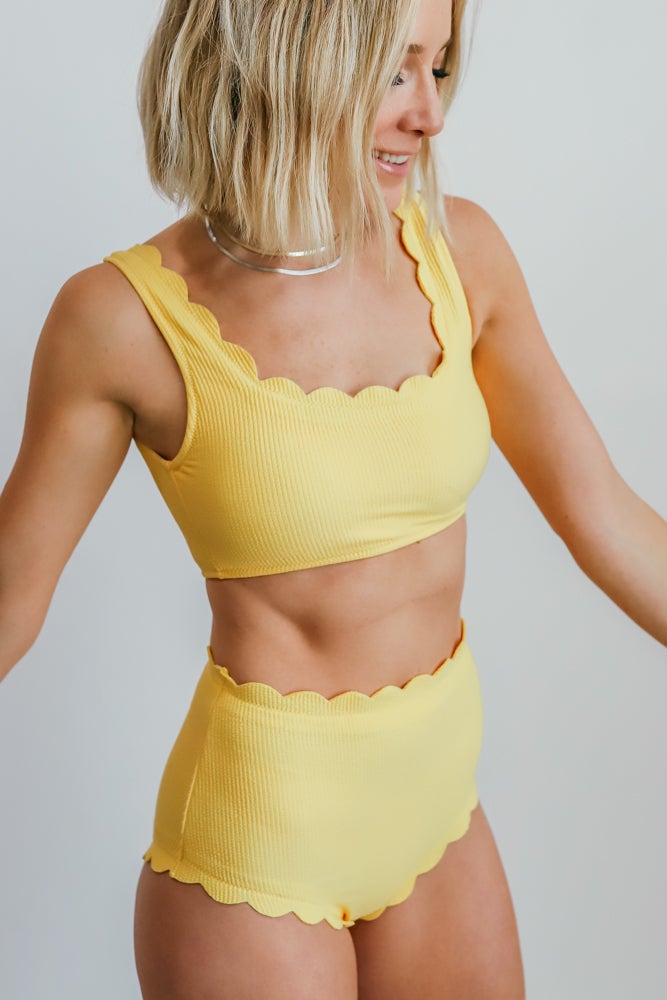 Honolulu Scalloped Bikini Top | Yellow Buy Cheap Discounts