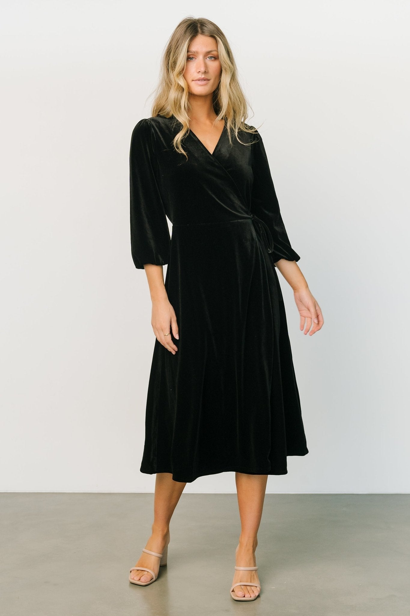 Beckinsale Velvet Wrap Dress | Black Shop Offer Online