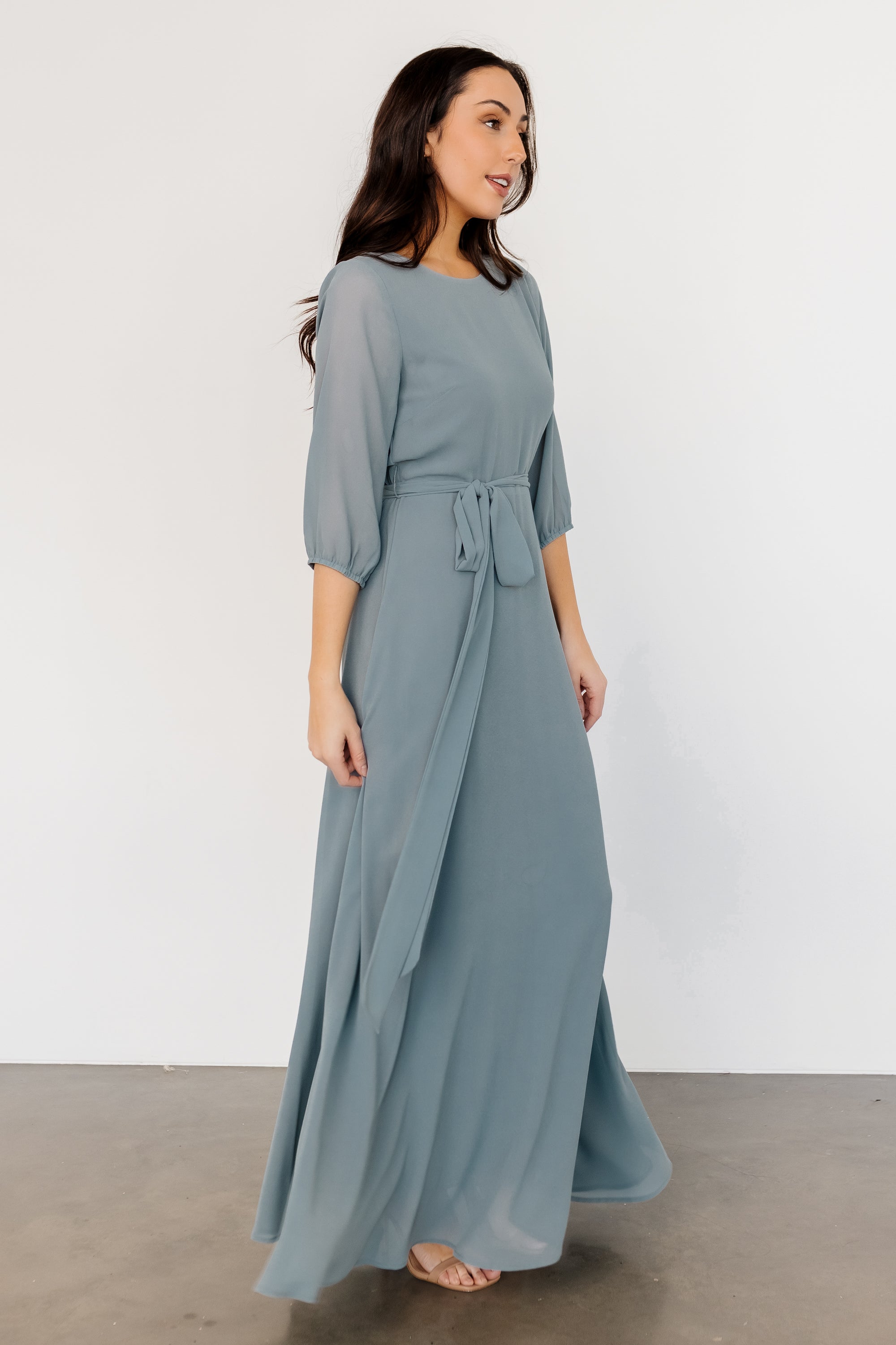 Rebecca Maxi Dress | Dusty Blue Low Pice Fee Shipping For Sale