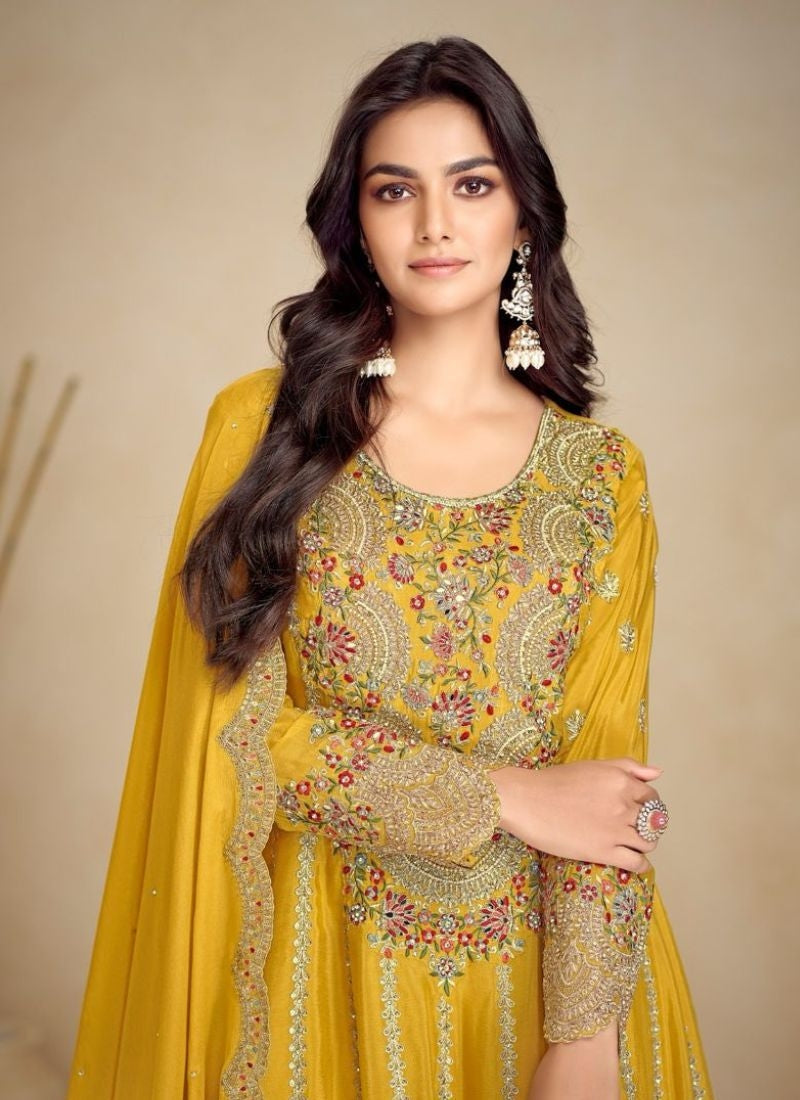 Designer and Classic Embroidered Pure Chinon Sharara Suits Cheap Real Authentic