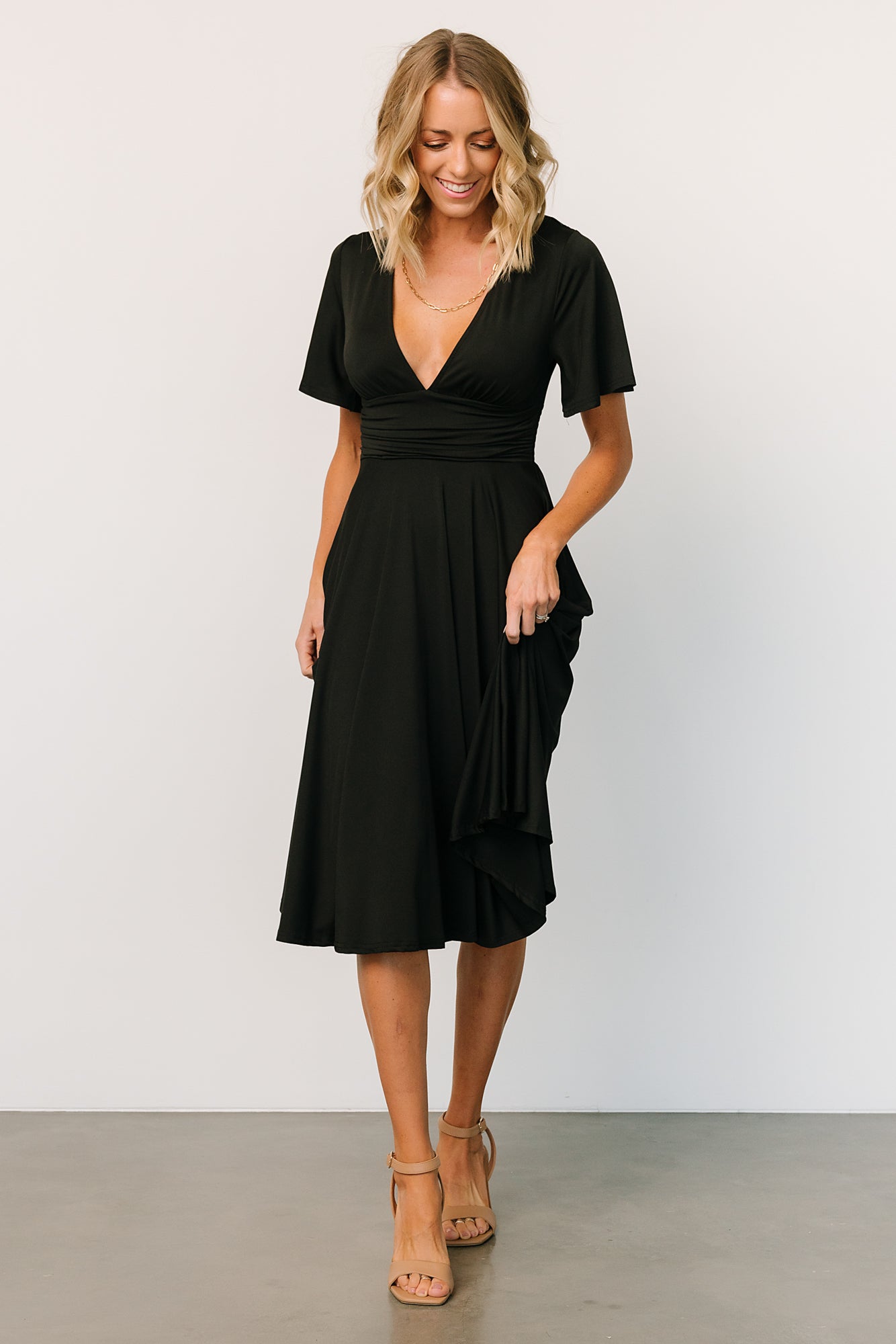 Janette Midi Dress | Black Finishline Cheap Online