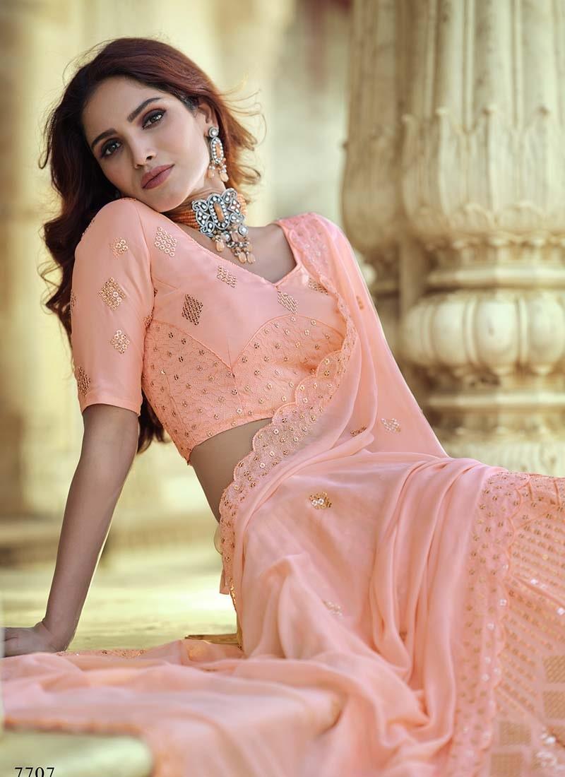 Sequins And Resham Work Occasion Wear Pink Lehenga Choli How Much Cheap Online