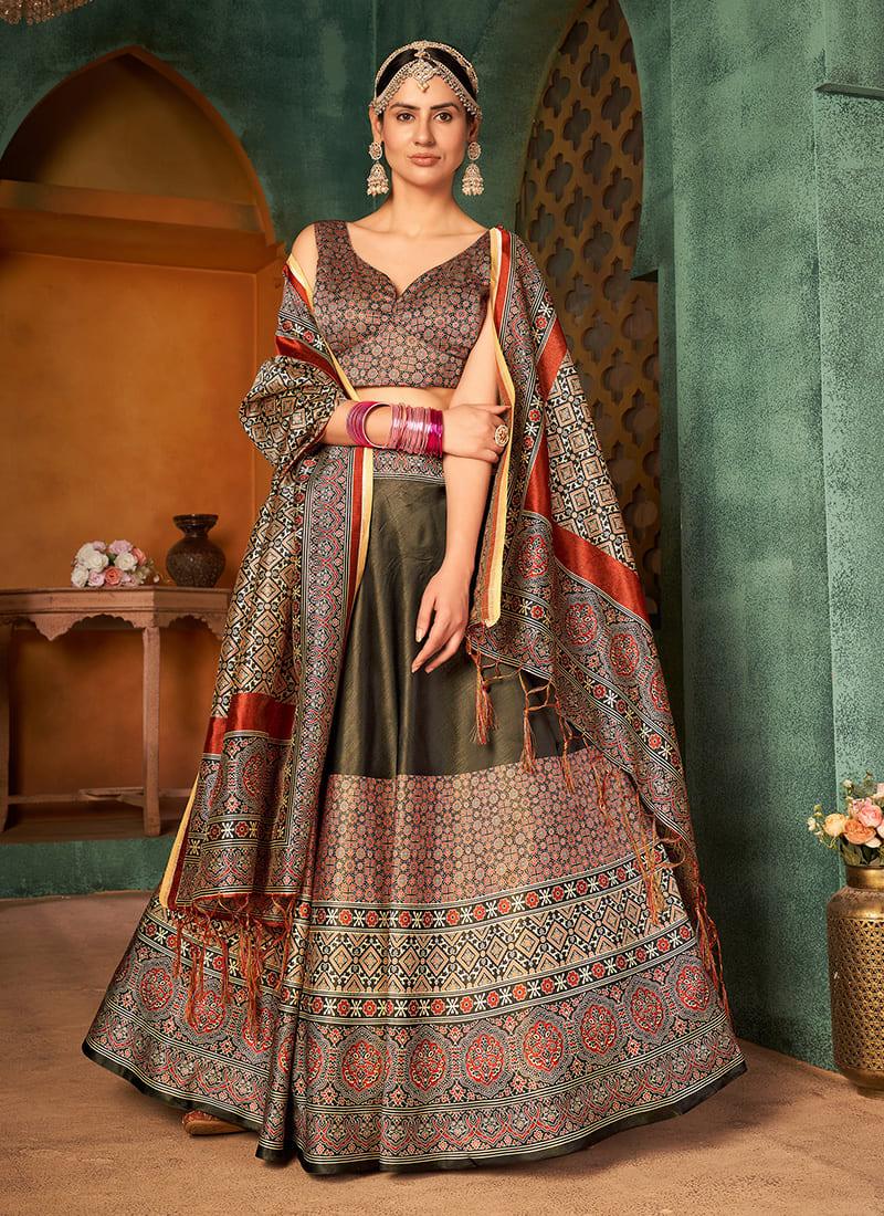 Sleeveless Digital Printed Silk Base Multi Color Lehenga Cholia Sale Extremely