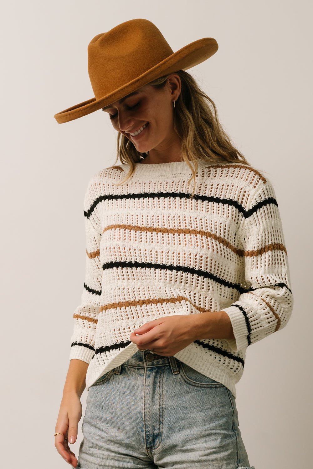 Sundance Knit Sweater Top | Ivory Multi Stripe Sale Fashion